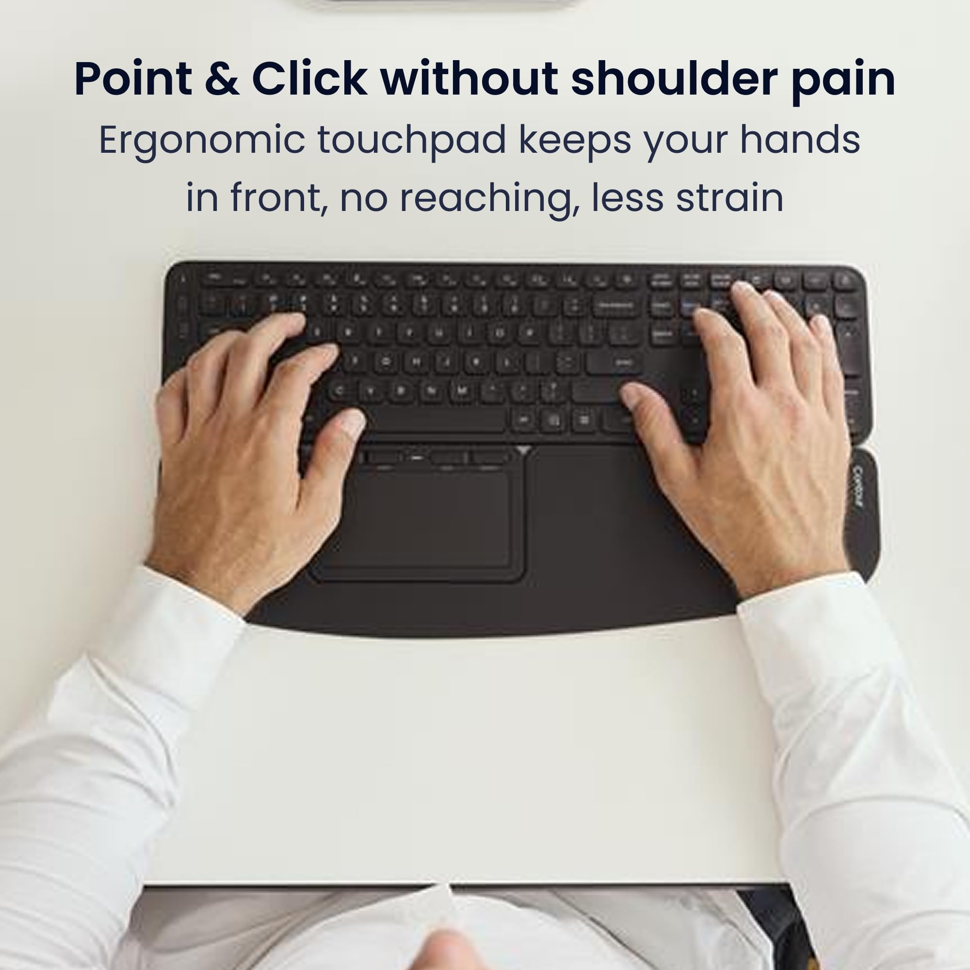 Contour Touch: Panel táctil ergonómico Bluetooth inalámbrico para Windows 10/11, multitáctil, Vidrio de Alta precisión, Clic en Cualquier Lugar, 4 Teclas programables, reposamuñecas Completo.