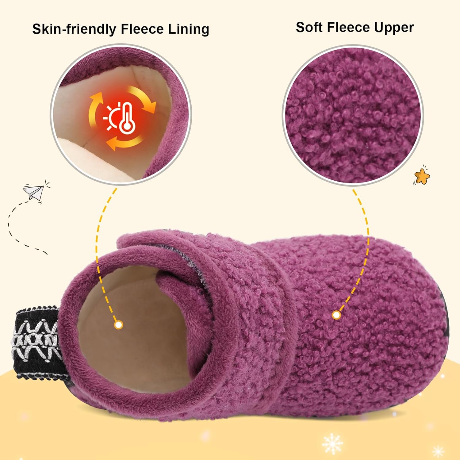 JOINFREE Toddler Slippers Boys Girls House Fleece Booties Baby Warm Winter Boots Kids Bedroom Indoor Shoes Cozy Outdoor Walking Shoes - Image 4