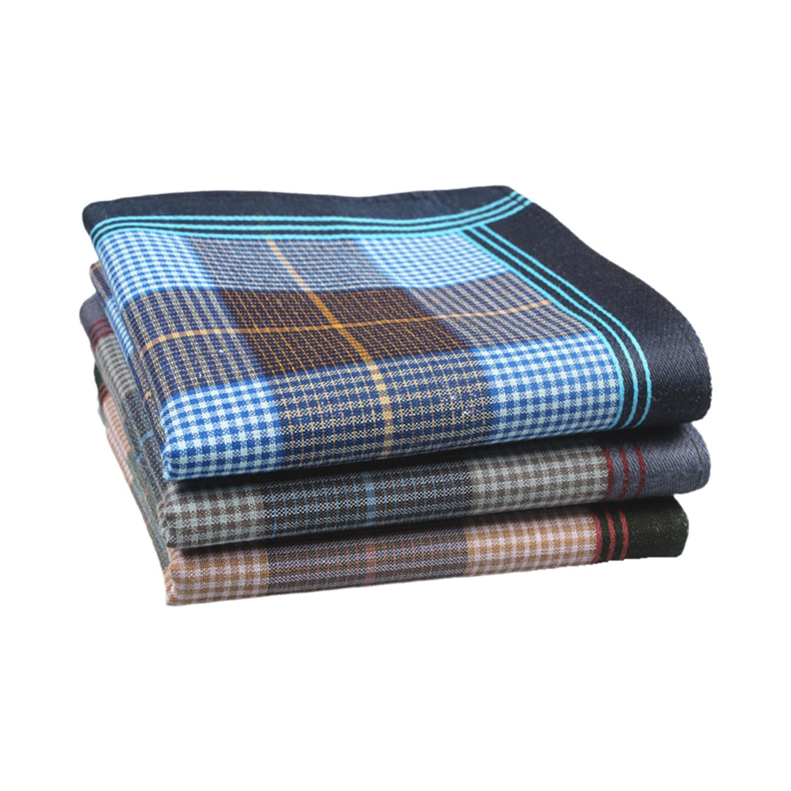 merishopp 3Pcs Mens Handkerchiefs Gents Hankies for Fathers Grandfathers Gift Kerchief-picture-34