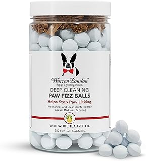 Warren London Deep Cleaning Paw Soak for Dogs – 300 Count Fizz Balls | Groomer-Size | Soothes Itchy, Irritated Paws with Seaweed, Tea Tree Oil & Aloe | Anti-Lick Paw Relief & Easy 5-Minute Spa