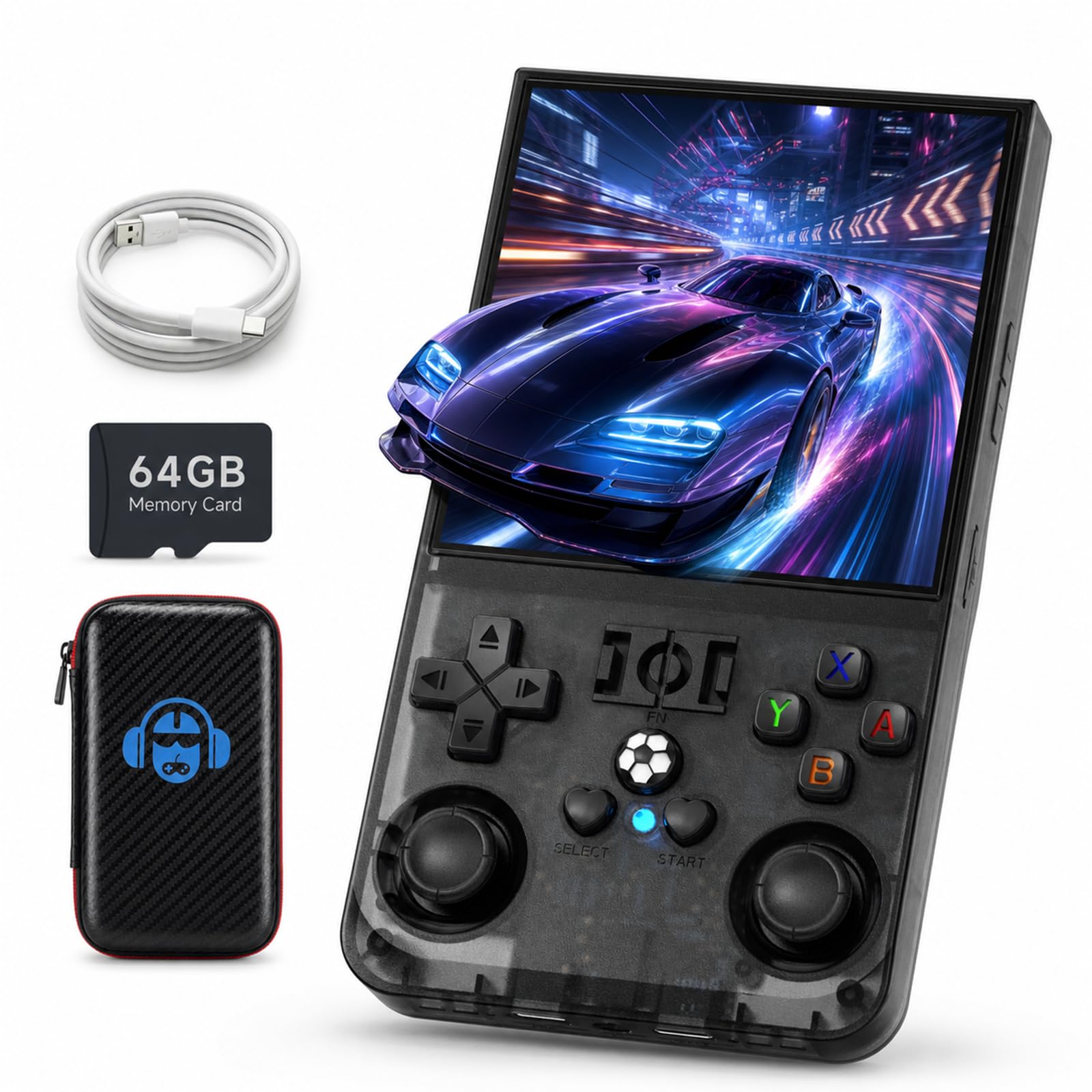 Photo 1 of R36MAX Retro Gaming Console, 4.0 Inch Retro Handheld Game Console with Open Source Linux System, 4000mAh Battery Emulator Handheld Game Consoles, 64GB Memory Hand Held Game Console
