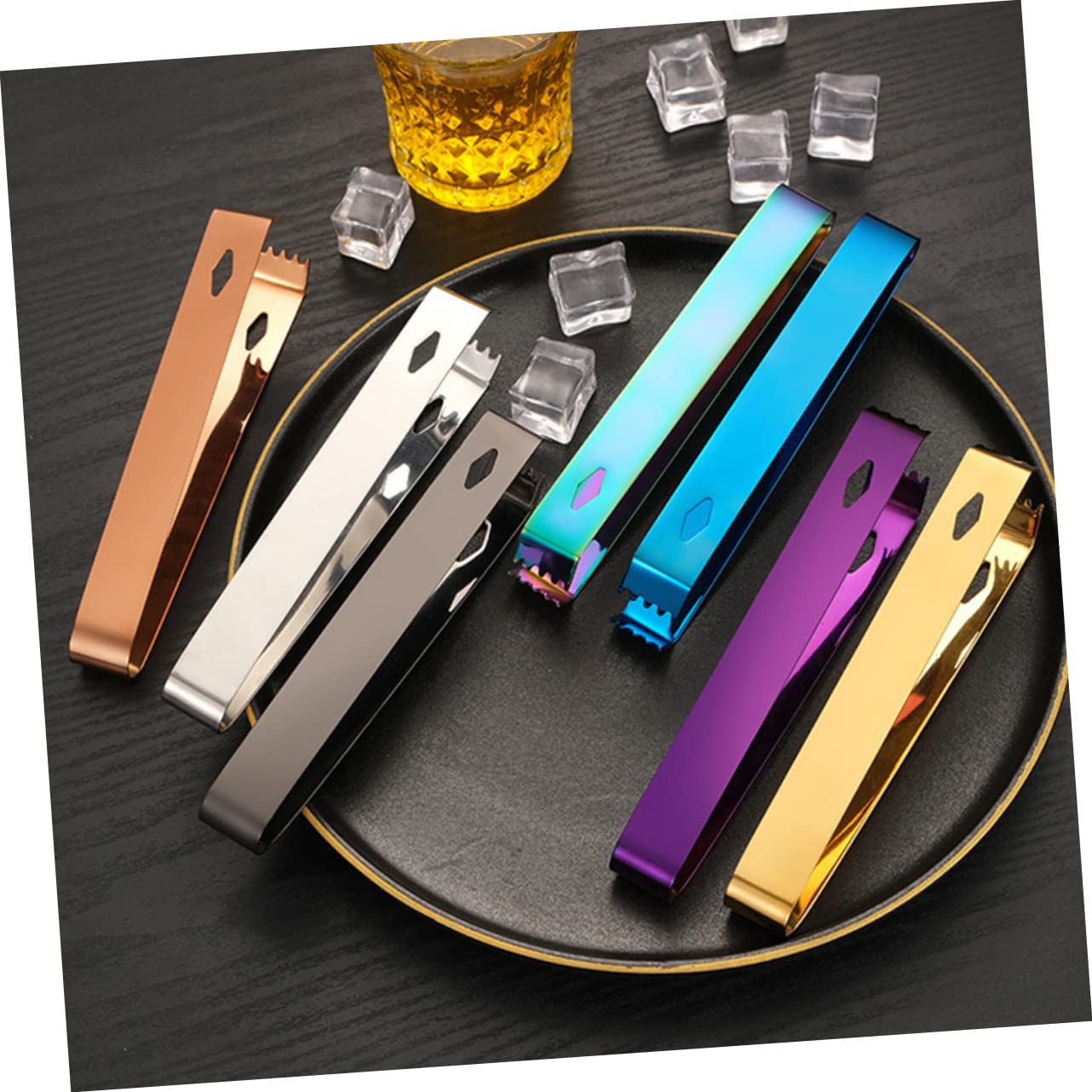 AUTSUPPL Practical Ice Clamp Cubed Ice Tongs Holder Bar Tong Food Clip for Buffet