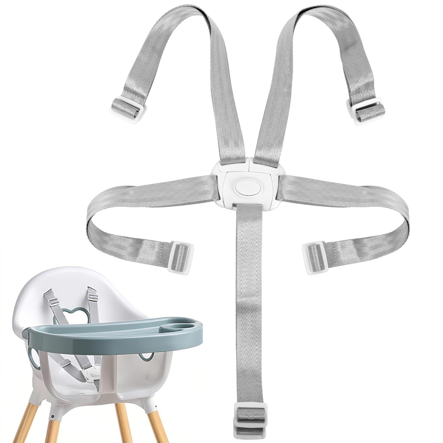 High Chair Straps, Adjustable 5 Point Baby Safety Harness, High Chair Harness Straps Replacement