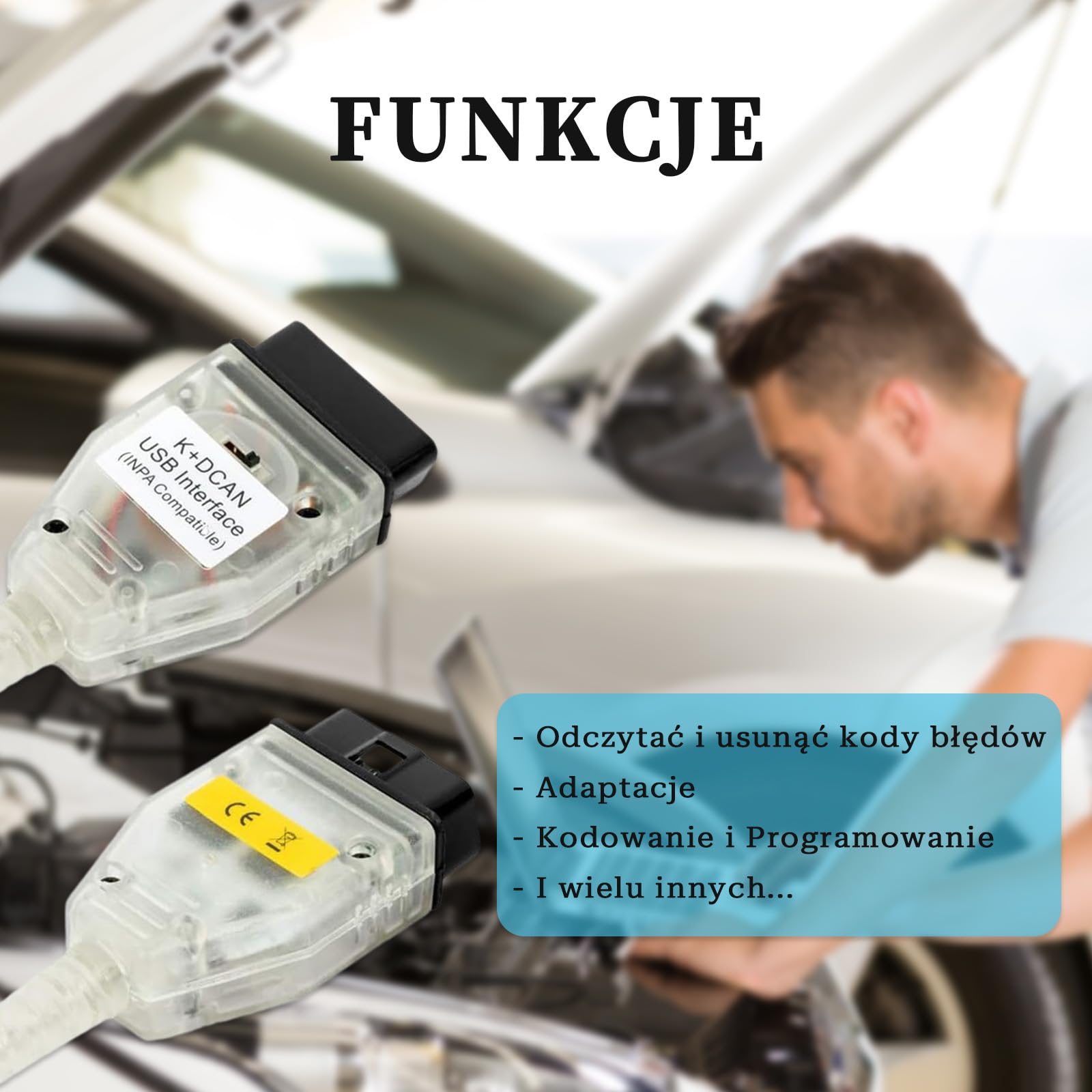 Kabel K DCAN OBD2 do USB do czytnika kodów BMW,Kabel K CAN z przełącznikiem Chip FTDI FT232RL,Kabel K Dcan do modeli BMW serii E 1998-2018 Pełne narzędzie diagnostyczne,Kompatybilny z systemem Windows