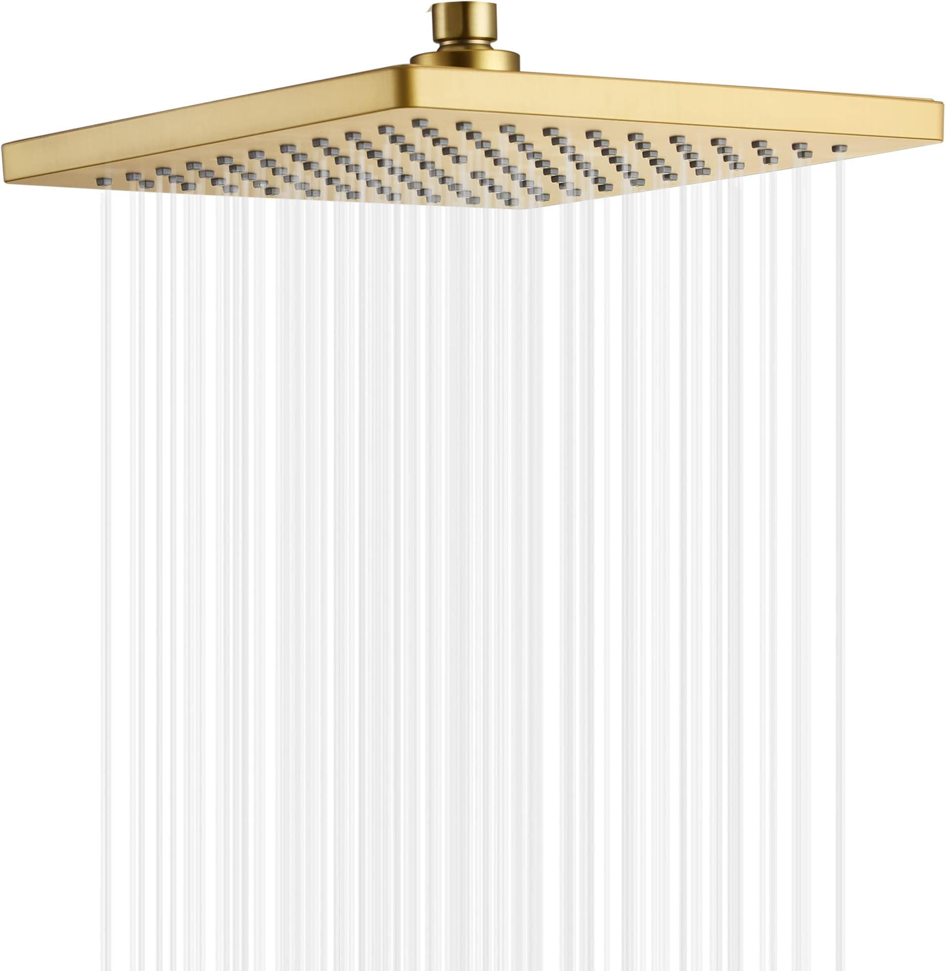 GABRYLLY10" Rain Shower Head, Rainfall Ceiling Mount Shower Head, Brushed Gold, 2.5 GPM Water Flow