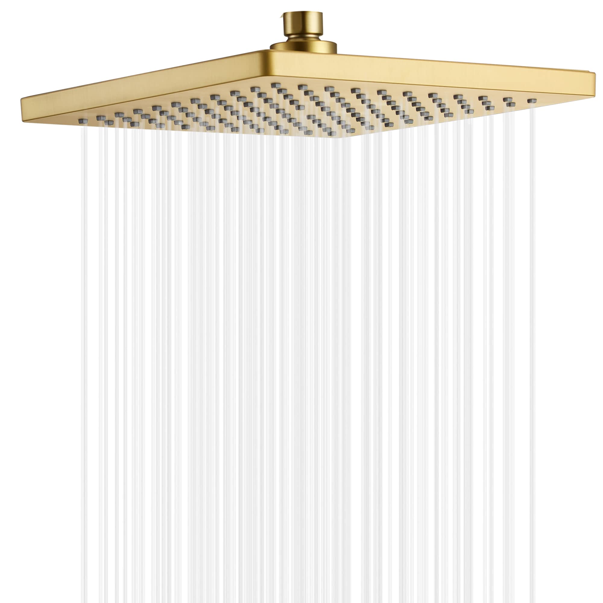 GABRYLLY10" Rain Shower Head, Rainfall Ceiling Mount Shower Head, Brushed Gold, 2.5 GPM Water Flow