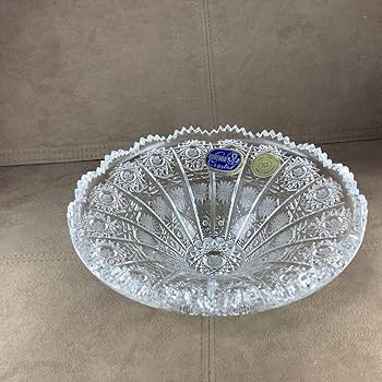 【新品未使用】ボヘミアクリスタル ガラス 340mm 大型 プレート皿 チェコ製 Amazon.co.jp: ボヘミアクリスタル ボウル プレート 皿 花器