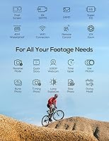 Vista 8 de iZEEKER Cámara de acción 4K 24MP con pantalla táctil, cámara subacuática de 40M impermeable, cámara de vlog de doble pantalla con EIS3.0, WiFi