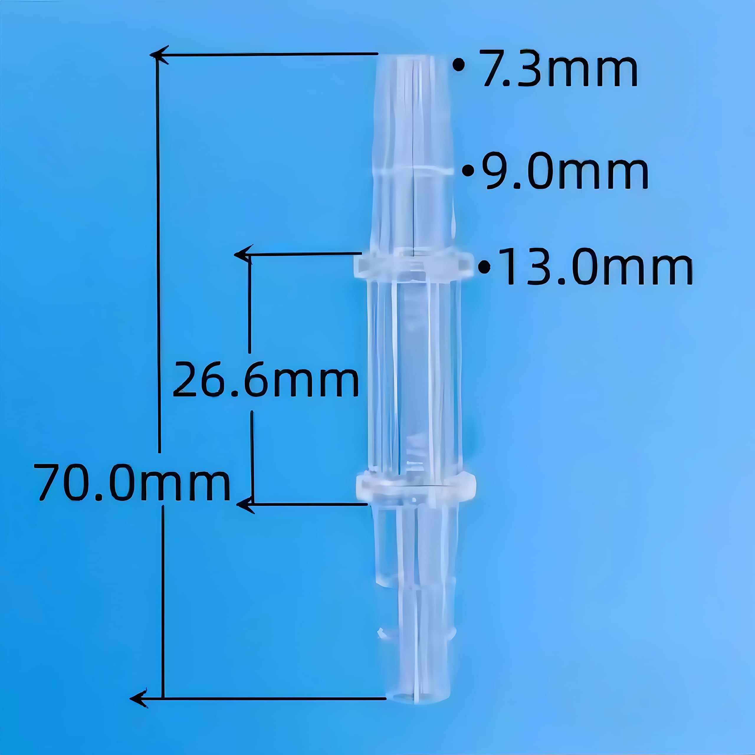 Raccords de Tuyau en Plastique PP, 2 Paquets raccords barbelés égaux PC réutilisables for Utilisation Alimentaire et Laboratoire | 6.4mm 1/4inch