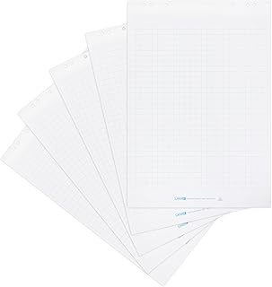Landré Flipchart Papier, kariert, 20 Blatt je Block, 6 fach Lochung, 5 Stück