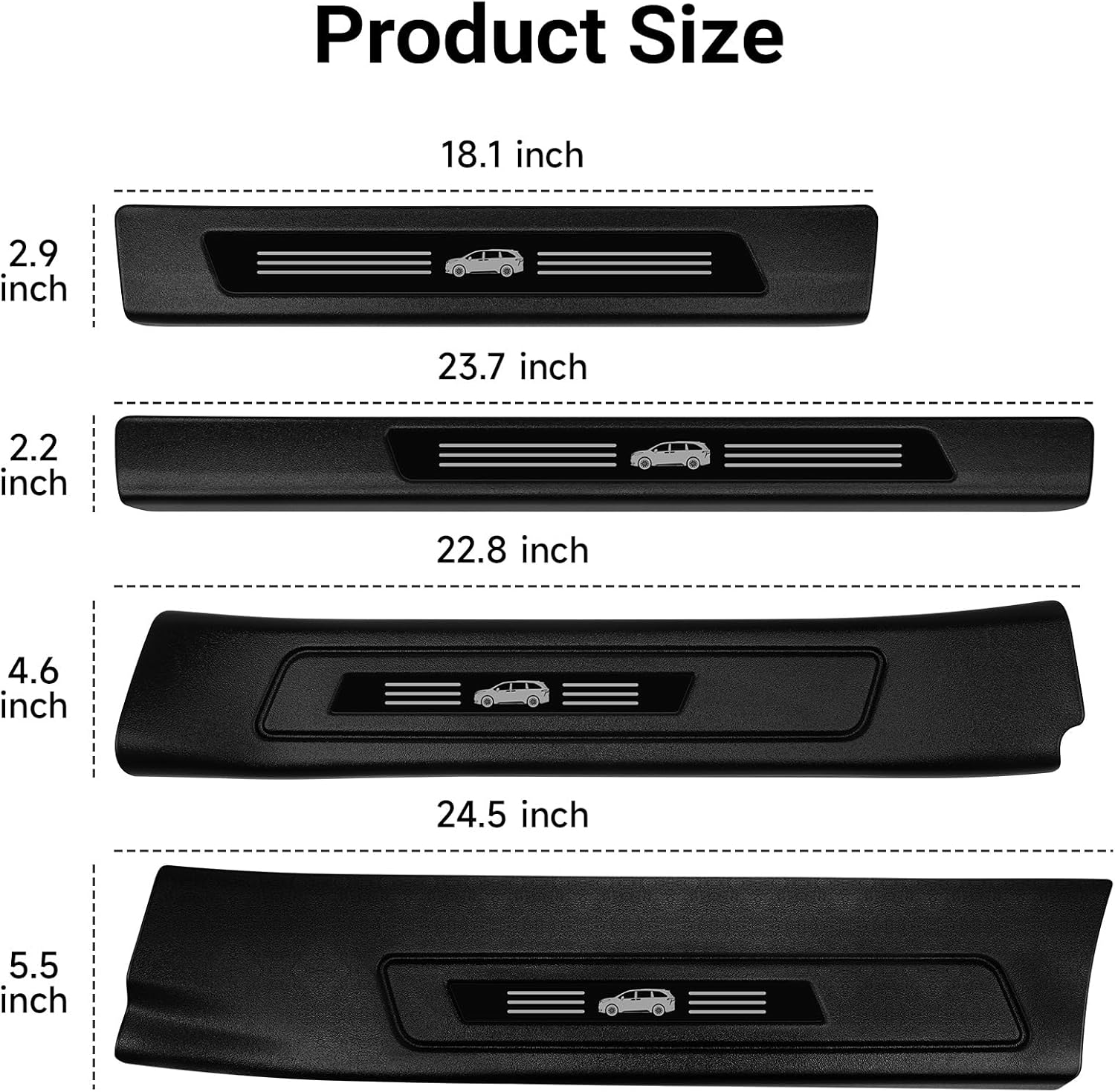 Door Sill Guards Compatible with Toyota Sienna 2021-2025 2026 Accessories ABS Material Door Entry Guard Plate Decoration Front and Rear Door Pedal Kick Protection 8PCS