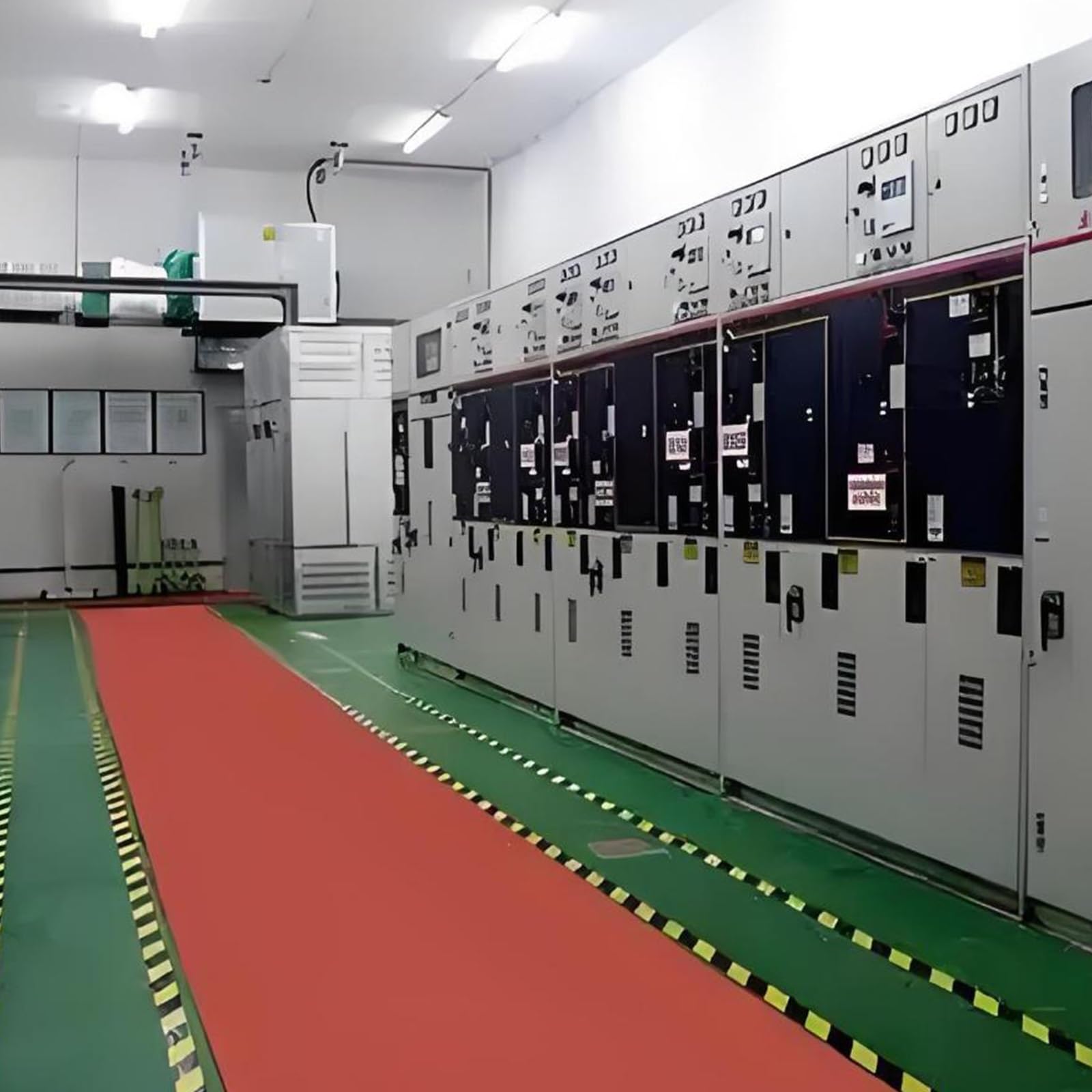 Czerwona wytrzymała elektryczna mata ochronna, dywan izolacyjny podstacji | Gumowa elektryczna mata izolacyjna, odporna na przecięcia i poślizg (25 kV, 100 x 100 cm / 39.4x39.4in / 39,4 x 39,4 cala)