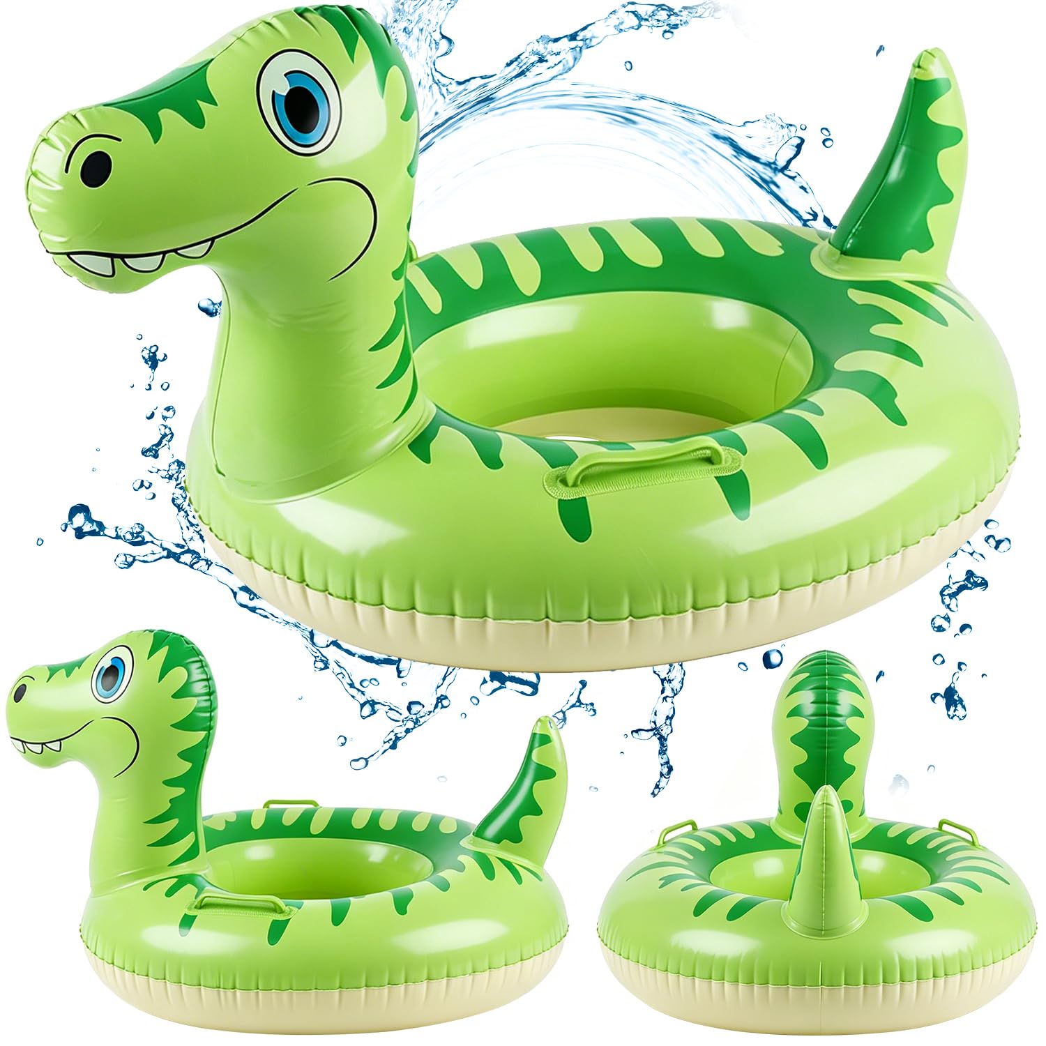 Dinosaur Pool Floaties, Pool Inflatables for Kids, Dinosaur Inflatable Swim Ring, Swim Ring with Tails, Inflatable Pool Rings Floaties for Beach Summer Party Water Sport — image 1