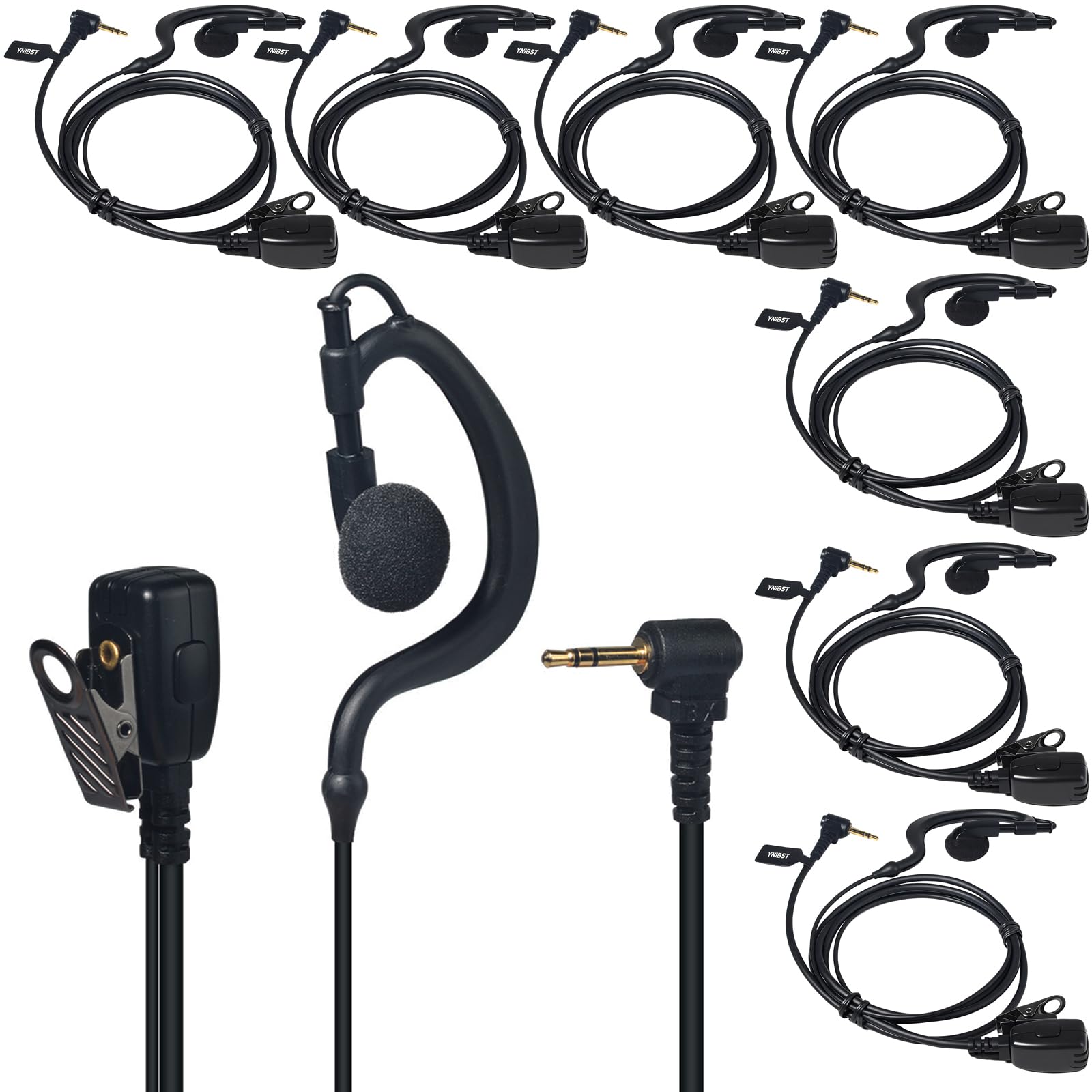 Auricolare Walkie Talkie, Cuffia a Forma di G con Microfono PTT Compatibile con Motorola Talkabout TLKR T62 T82 T82 Extreme T92 H2O Radio Bidirezionale (8 pezzi)