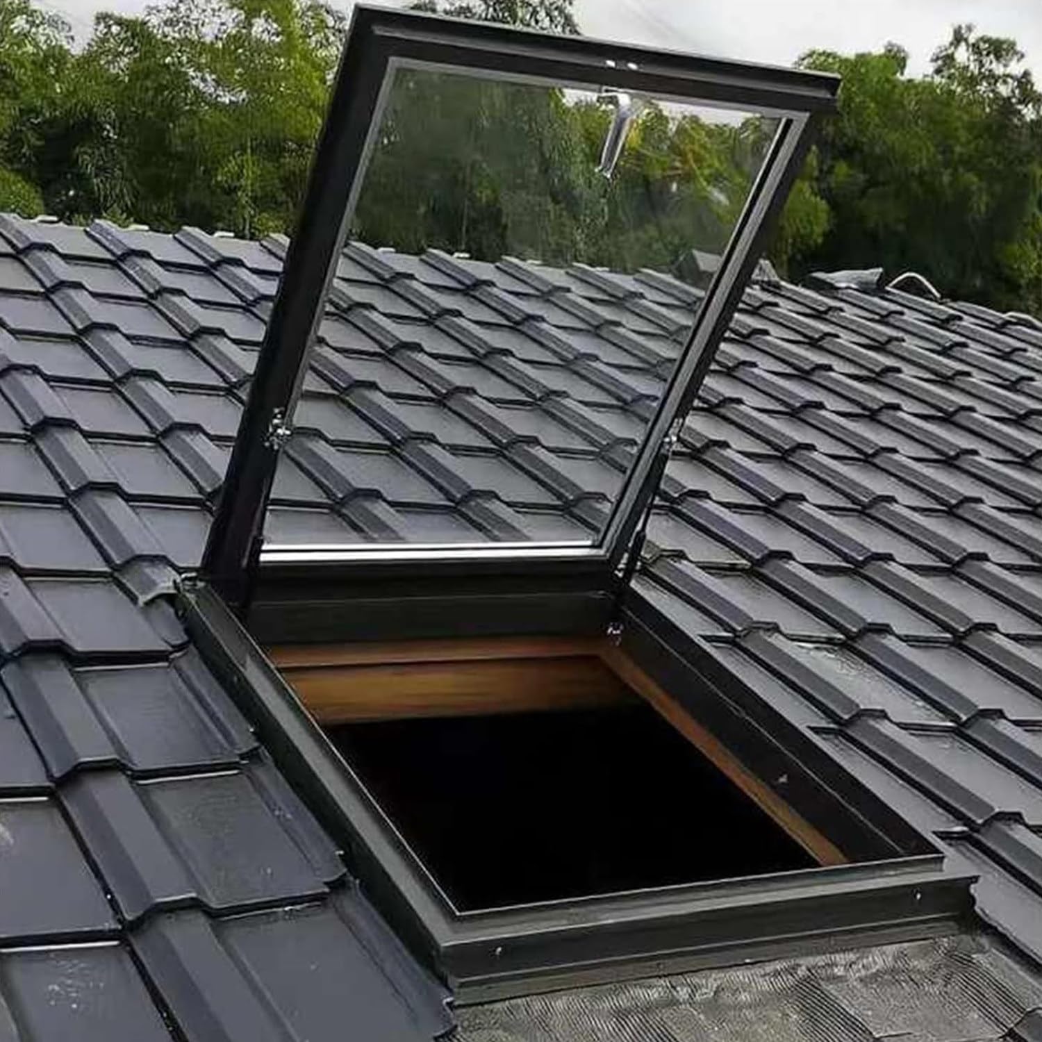 Trappe d'accès de Toit avec fenêtre d'observation, Conception Horizontale pour Installation dans Les combles et Les plafonds d'entrepôt, Couvercle étanche et Durable pour