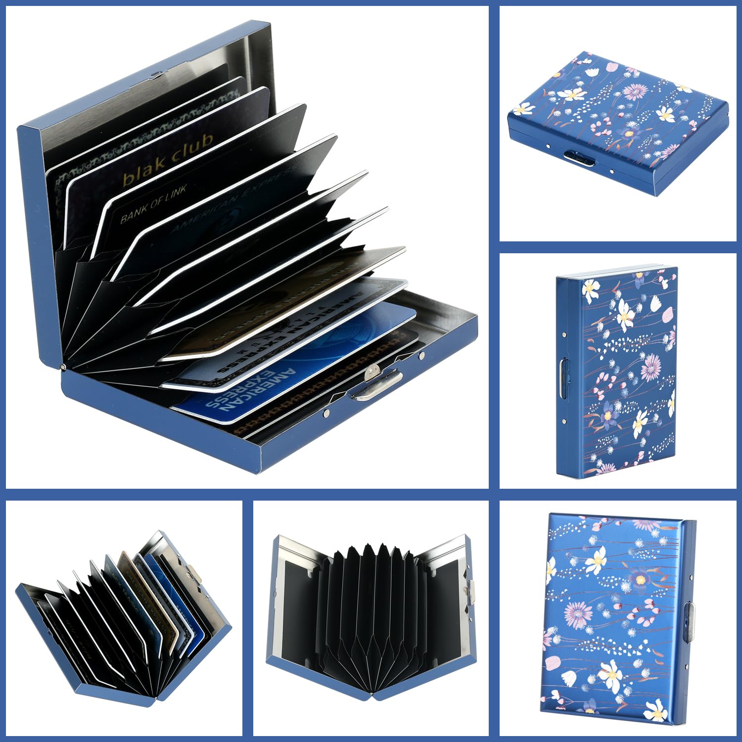 Porte-Carte de Crédit, Portefeuille de Carte de Crédit en Métal en Métal pour Hommes et Femmes, avec Protection RFID et NFC Contre Le vol de Données.