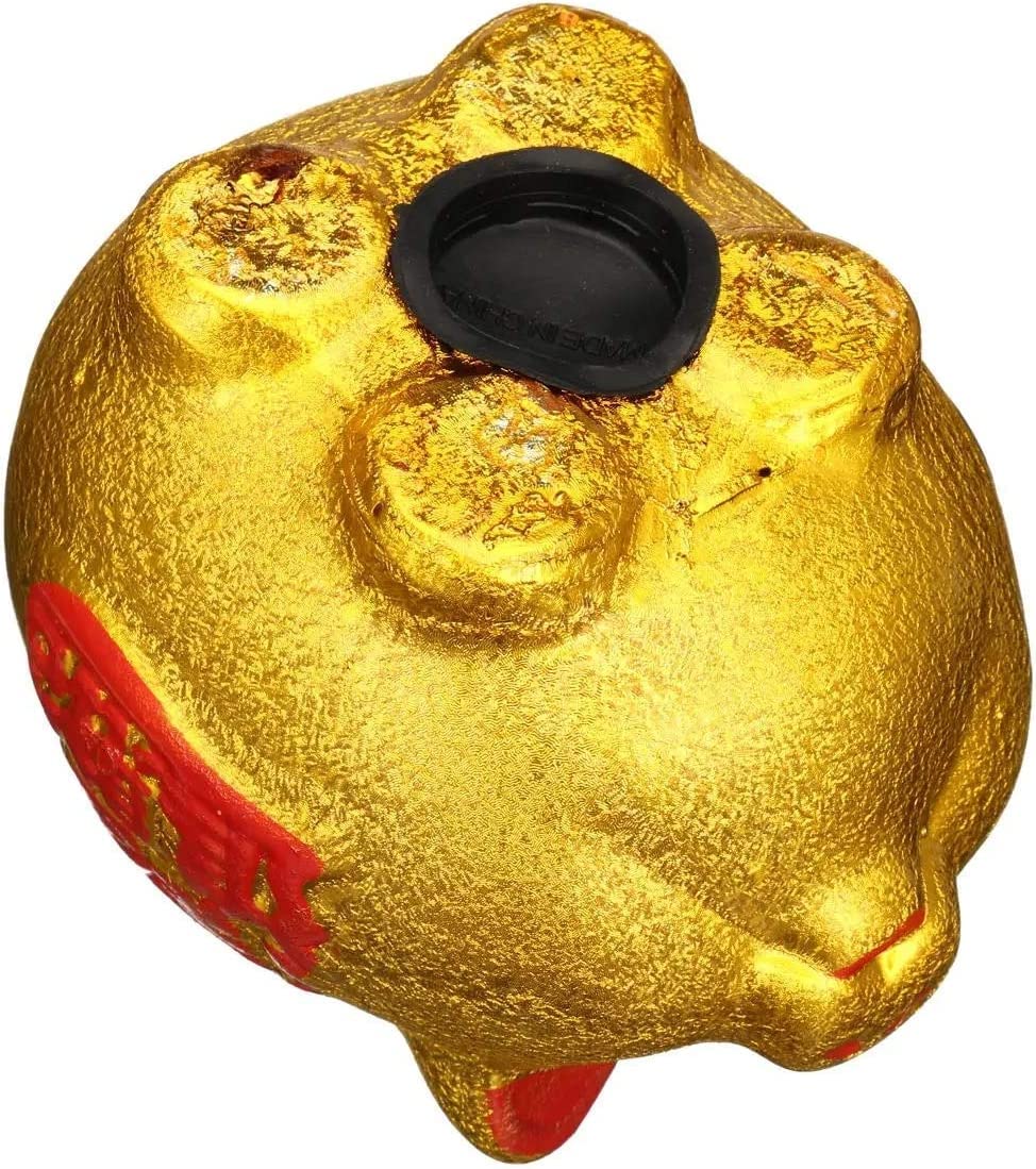 OCEANO Porcellino Salvadanaio Maiale d’oro Portafortuna Oro Lucky Piggy Money Bank Maialino Portamonete Risparmi Soprammobile Ceramica Porcellana Cinese Orientale dorato good luck Idea regalo (L)