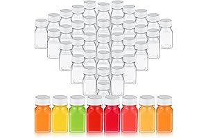 48 Pcs Small Reusable Juice Cups Bulk with Lids for Fridge,Plastic Empty Juice Bottles