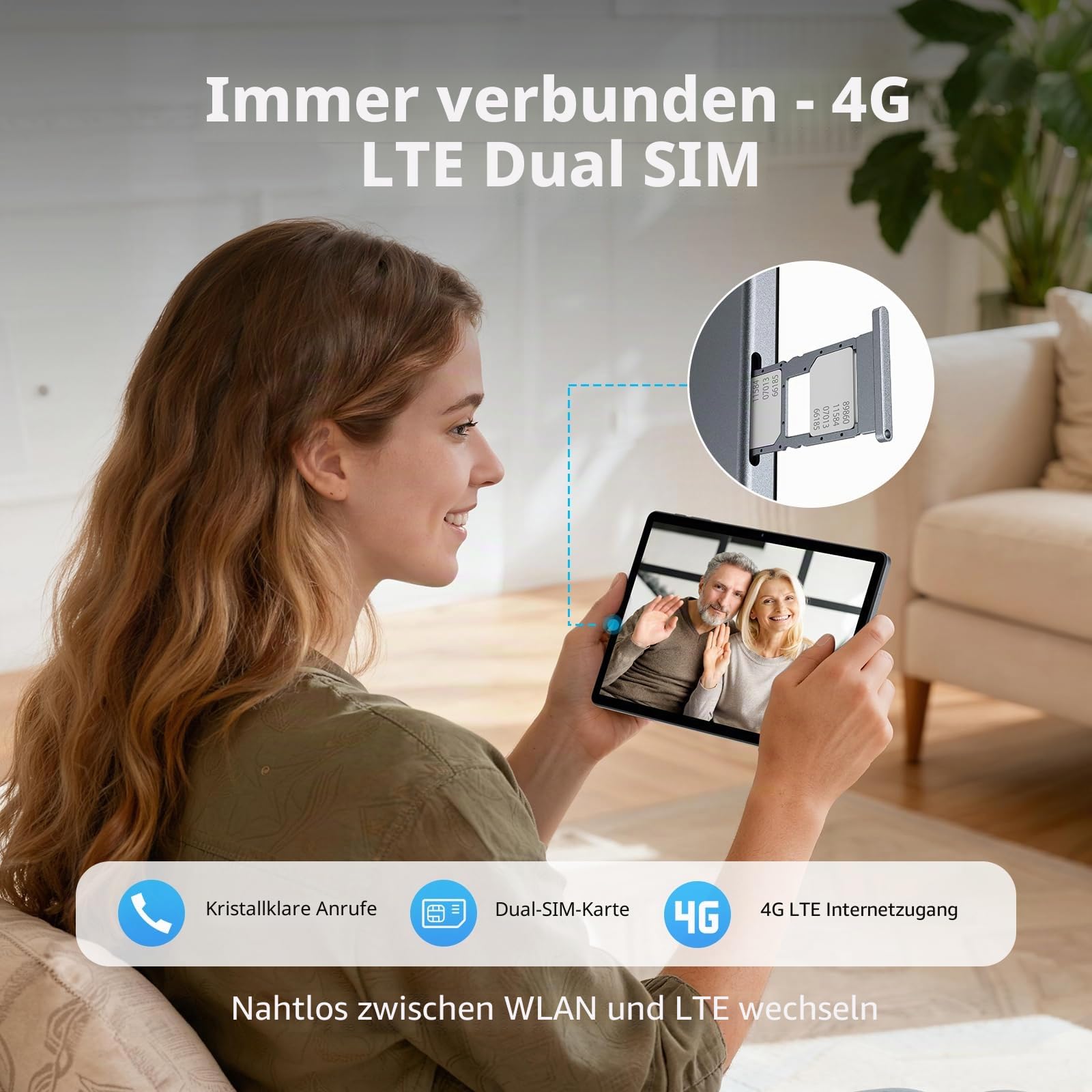 2K Tablet 11 Zoll, 36GB RAM+512GB ROM (2TB TF), Android 15, 4G SIM LTE+5G WiFi, Octa-Core, 2000 * 1200, 9580mAh, 13MP+8MP, WidevineL1, GPS, Bluetooth, Tablet mit Tastatur ect(Grau)