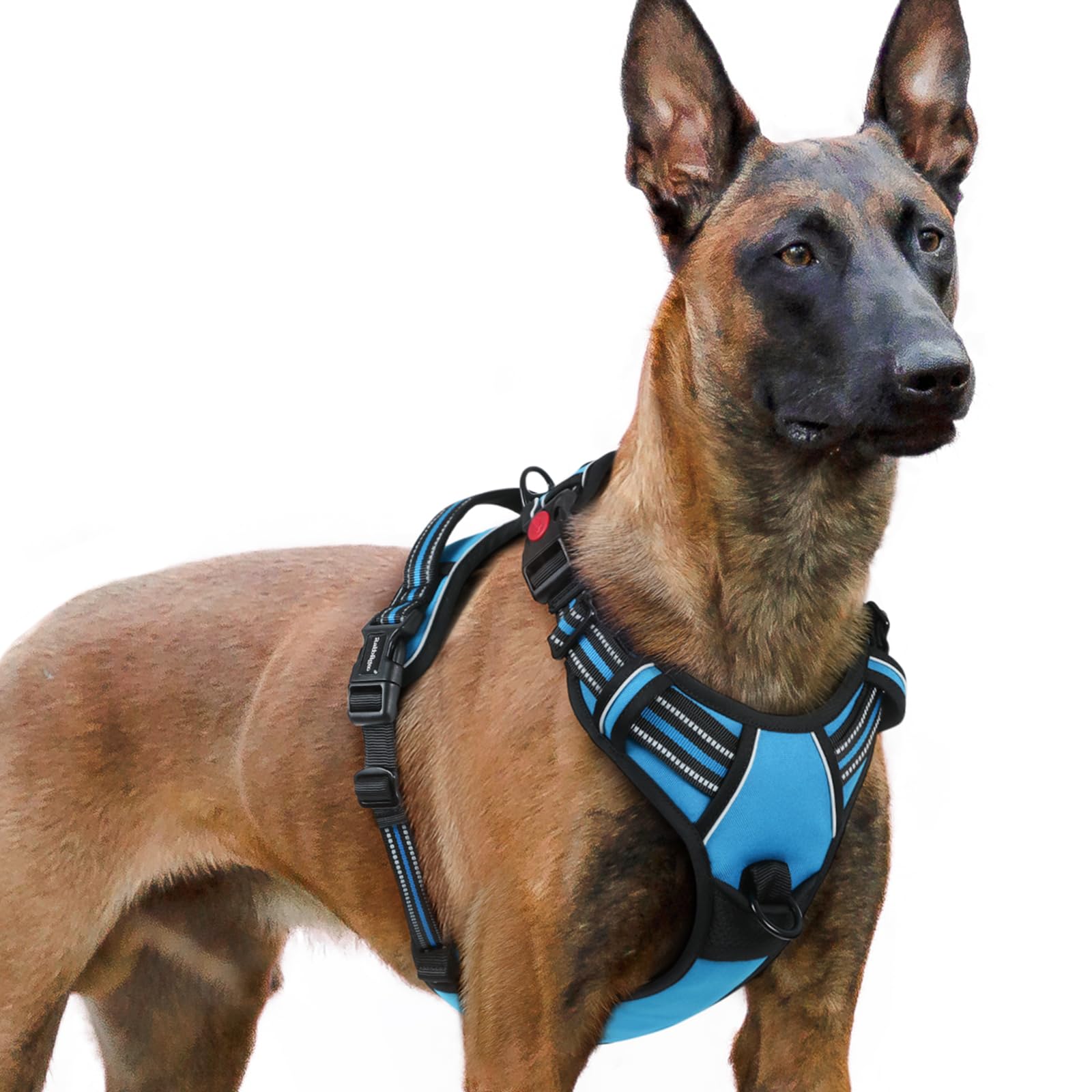 rabbitgoo Dog Harness for Large, No Pull Pet Harness with 3 Buckles, Adjustable Soft Padded Vest with Control Handle, Walking Reflective Pet Vest for