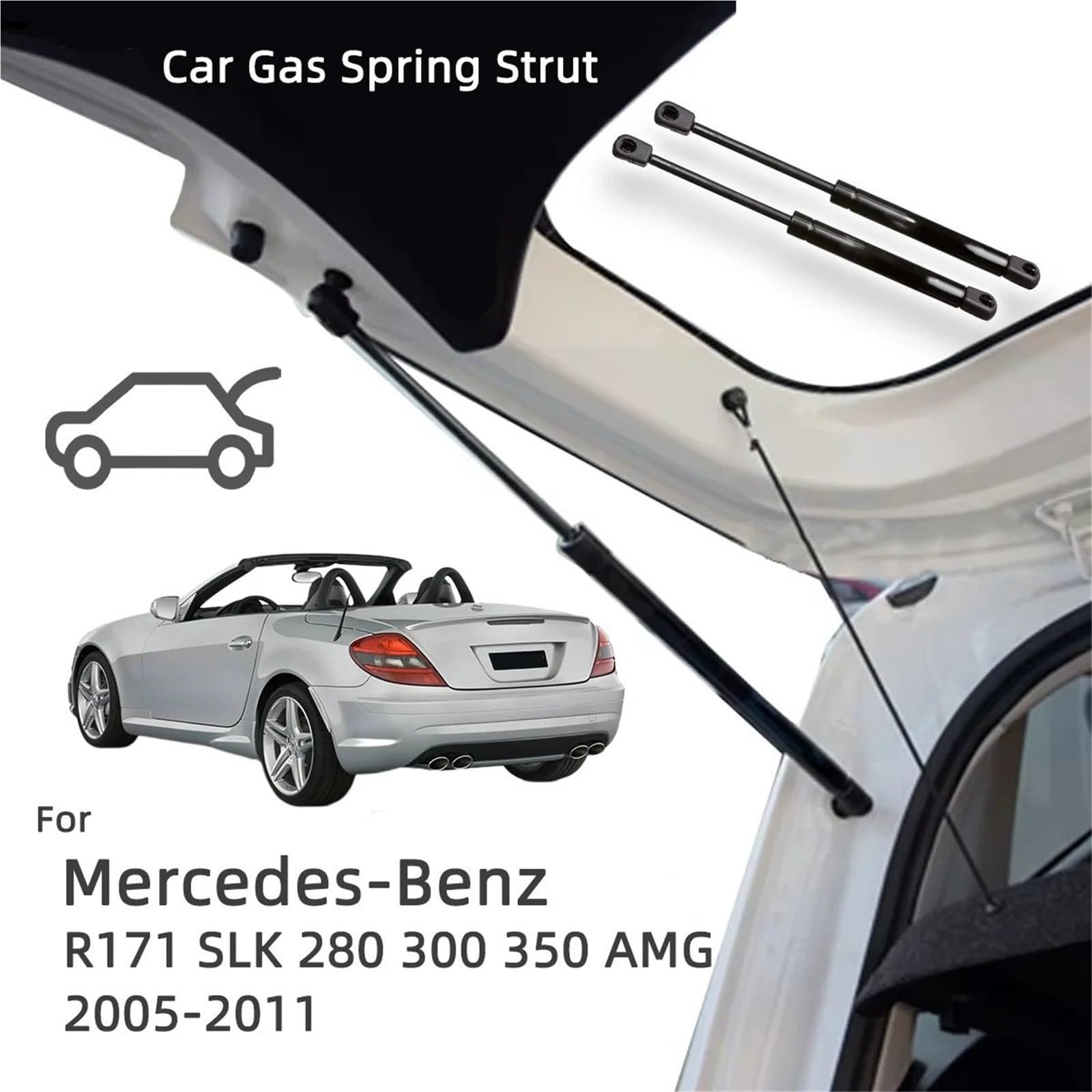 Amortyzator gazowy sprężyna gazowa Podpora Amortyzatora Gazowego Pasuje Do Mercedesa Benz R171 SLK 280 300 350 AMG 2005-2011 SG403040, Tylna Sprężyna Gazowa, Amortyzator