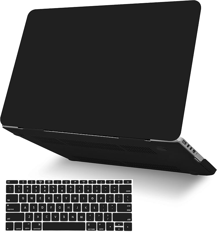 Ultra Thin Case for MacBook Pro 16 inch 2020 2019 Release with Touch Bar, Lightweight Plastic Hard Shell for MacBook Pro 16” + Keyboard Cover, Matte Black