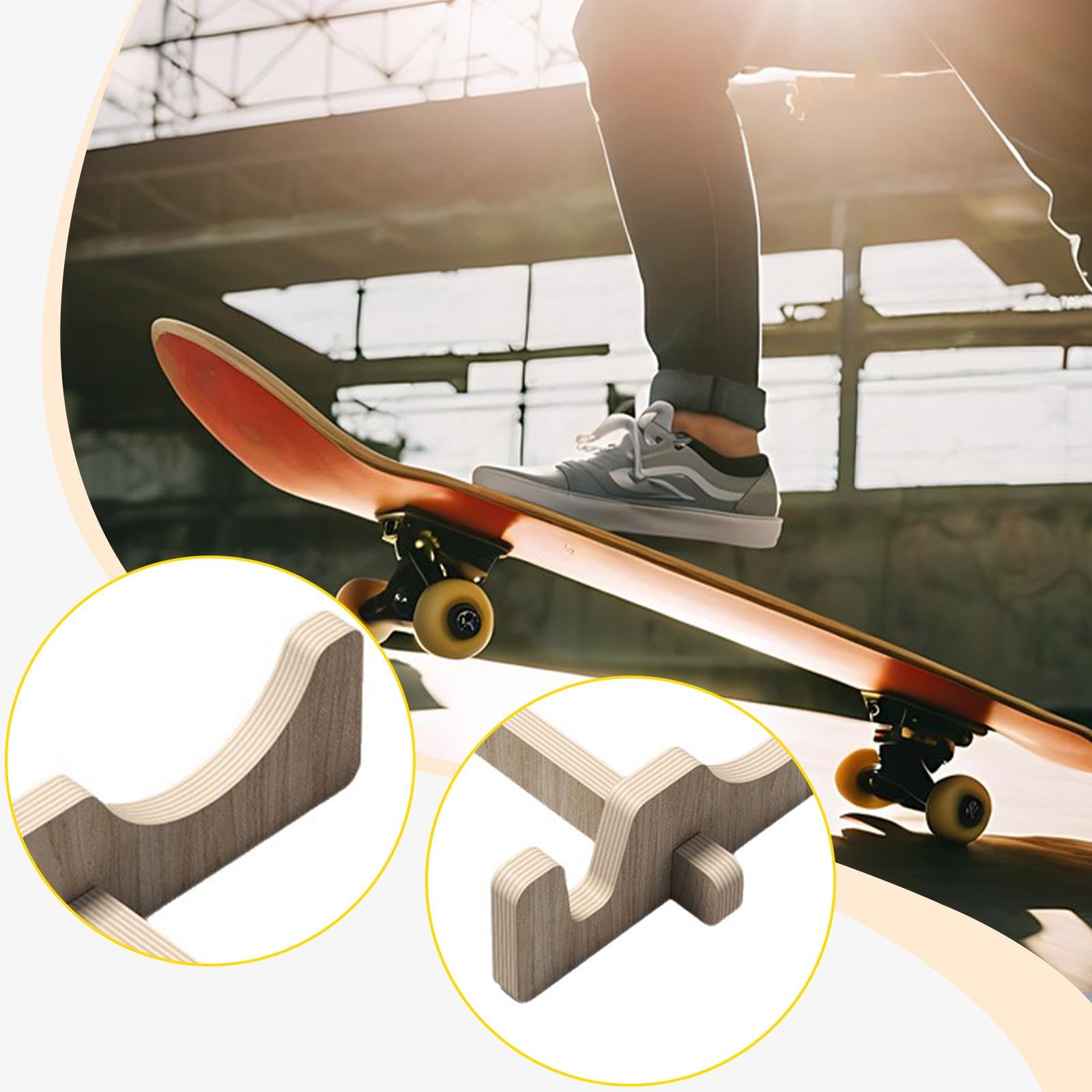 Homyl Supporto per Skateboard, Espositore da Pavimento per Skateboard, per Tavola da Surf E Snowboard, per La Casa