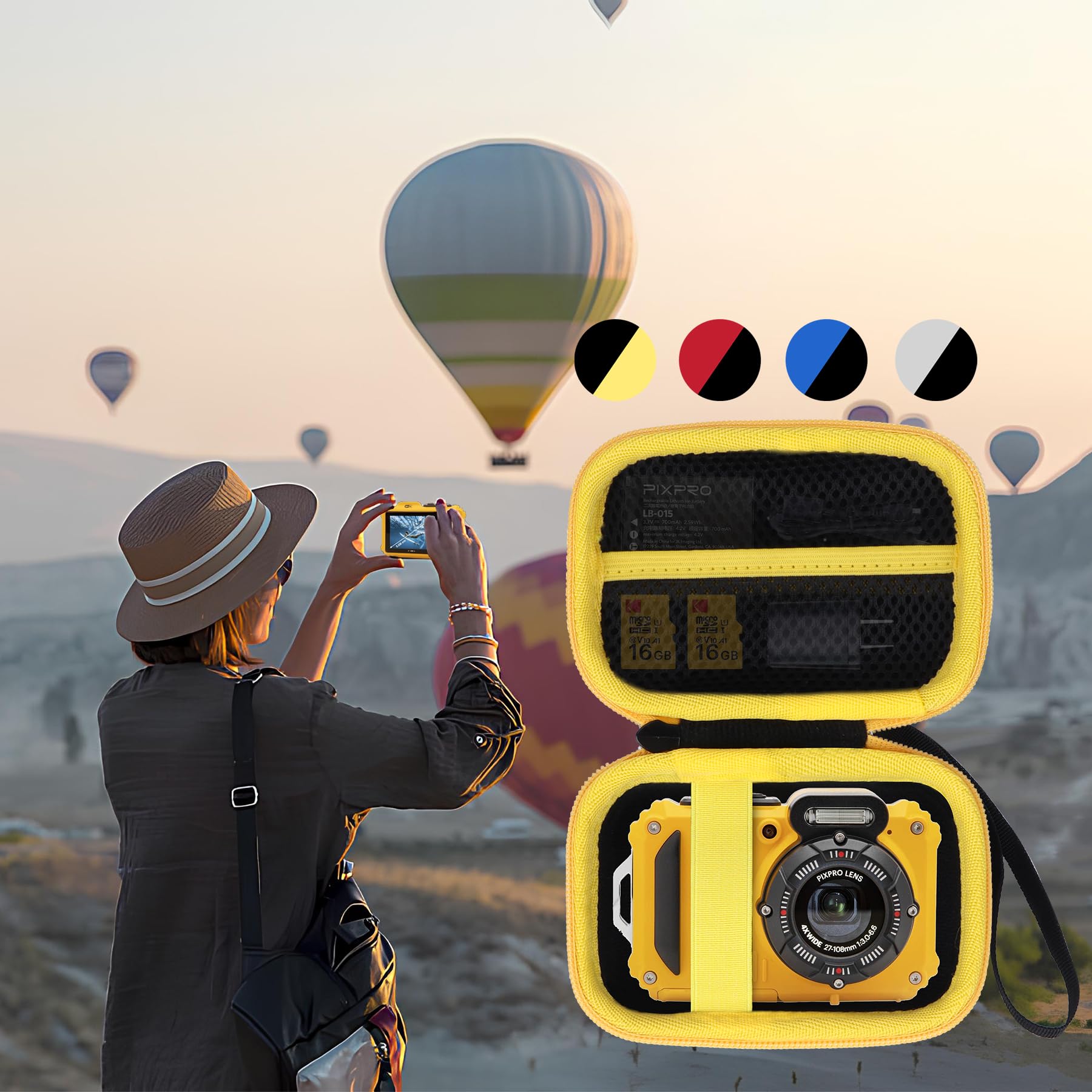 Étui de Protection pour Kodak Pixpro WPZ2 Caméra Digitale Bleu Noir