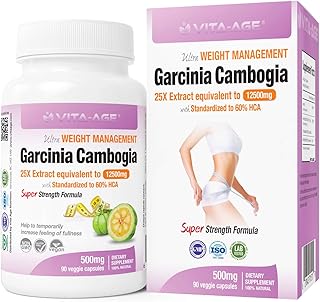 Vita-Nuage Garcinia Cambogia 25X Extract 60% HCA 90 Count Ultra Slimming Weight Loss Supplement Fat Burner Suppress your Appetite All Natural Formula