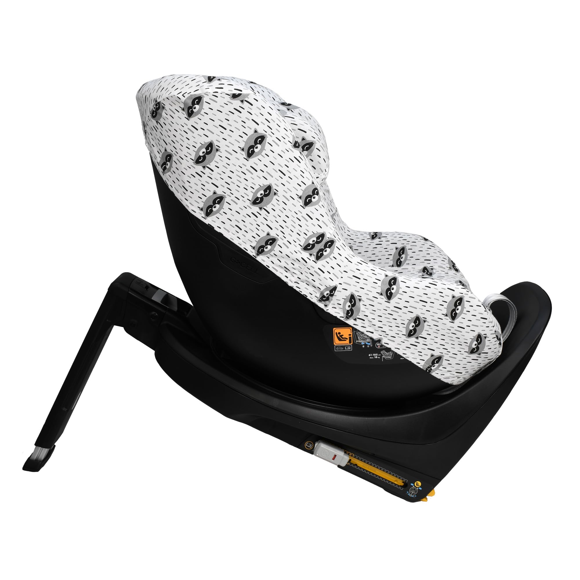 JYOKO KIDS Rivestimento per seggiolino auto in cotone compatibile con Maxi Cosi (Maxi Cosi Mica Eco I-Size, Raccoon)