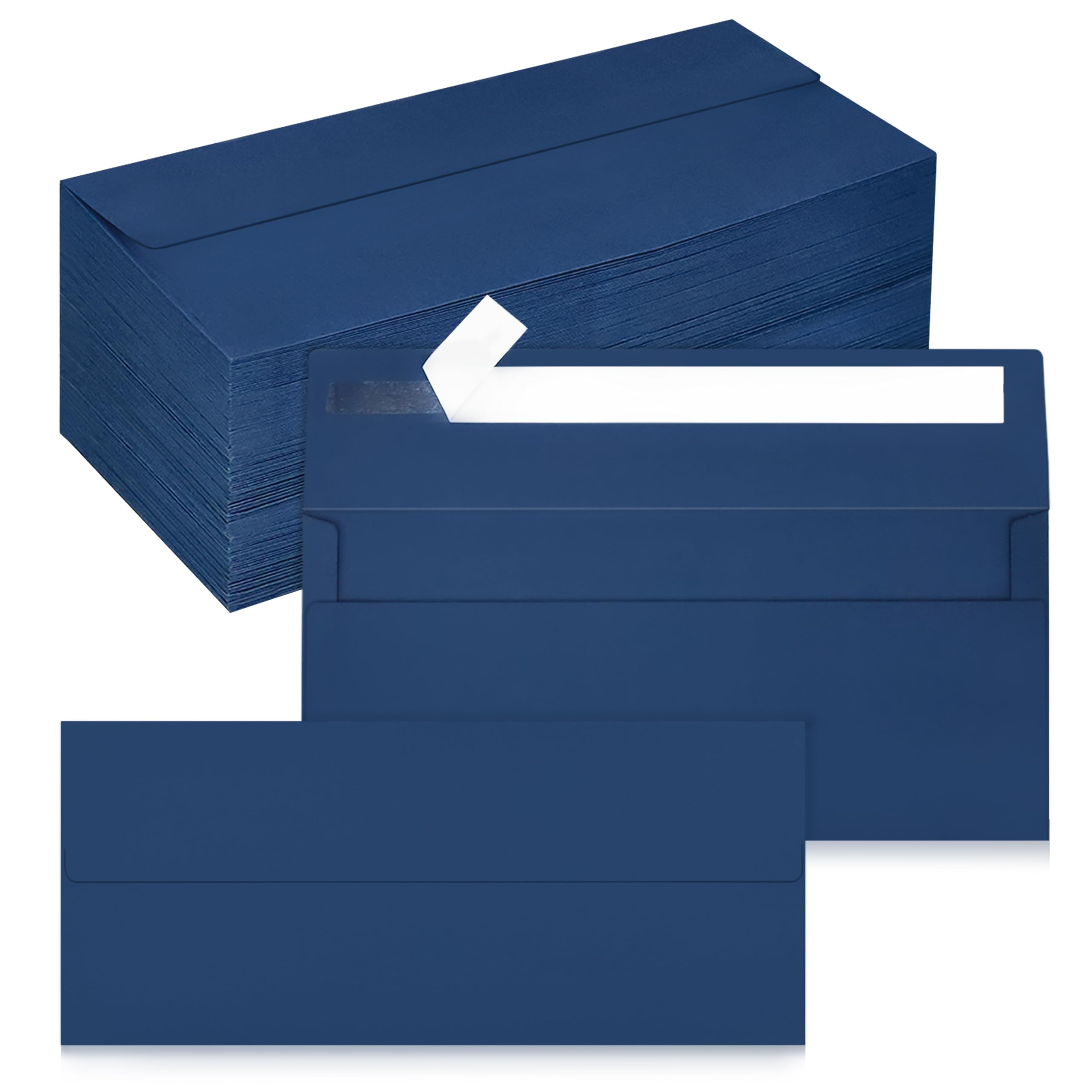 200 Pack #10 Business Envelopes, Self Seal Standard Navy Blue Envelopes for Secure Business & Legal Mailing, Office, Checks, Letter, Invoices, 4 1/8 x