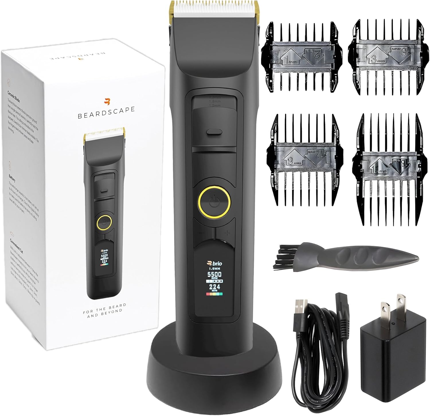 Brio Beardscape V2 Black Bundle Zero Blade Body Blade & Travel Case | Adjustable Ceramic Blade & Length Guards Zero Blade Body Blade Pro Travel Case Complete Grooming Kit product thumbnail 3