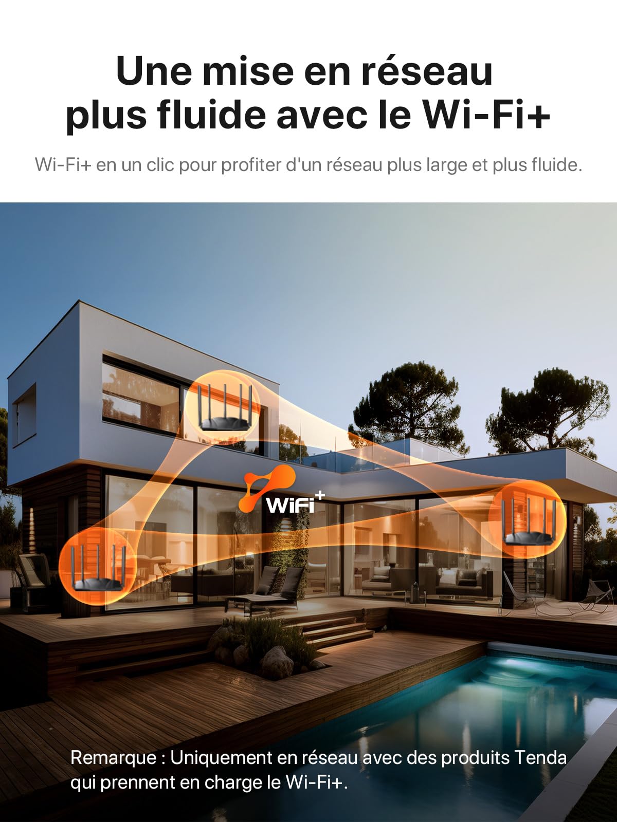 Tenda RX12 Pro Routeur WiFi 6 AX3000 Dual Band Gigabit 2404Mbps 5GHz 574Mbps 2.4GHz 4 Ports Gigabit 160MHz WiFi Mesh OFDMA VPN WPA3 IPV6 TWT