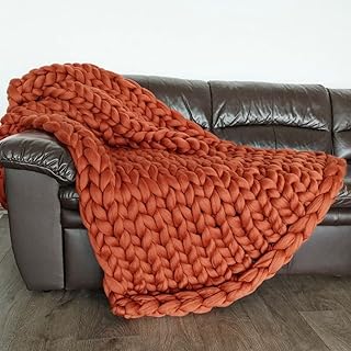Chunky Knit Throw Blanket 60x80 | Hand Knitted Blanket Throw for Bed Dec...