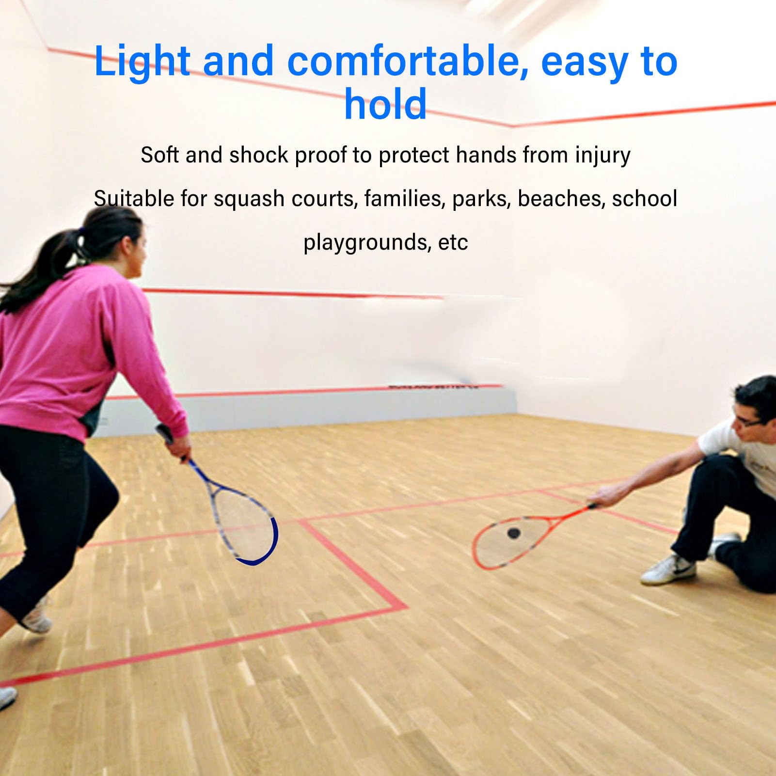 Set di racchette da squash per principianti in lega di alluminio integrata per palestra e parchi giochi
