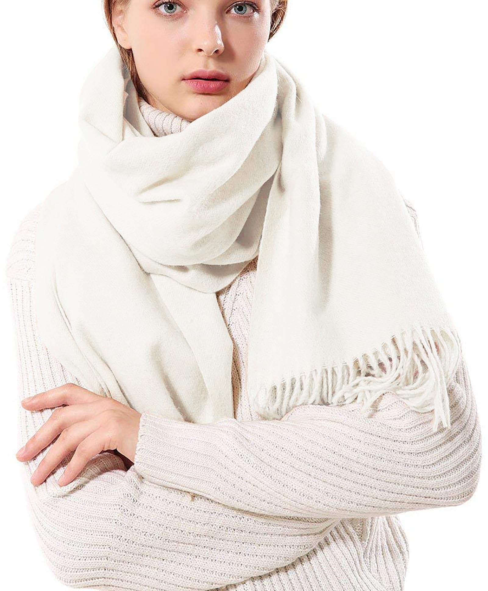 Écharpe Femme Cachemire Leisofter - 200x70cm, Chaud Et Élégant | Pour Automne Et Hiver