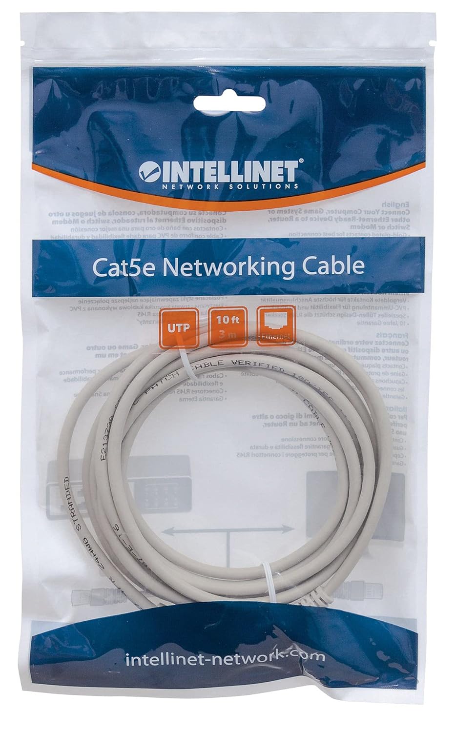 Intellinet Network Solutions Cat6 RJ-45 Male/RJ-45 Male UTP Network Patch Cable, 50-Feet (336772)