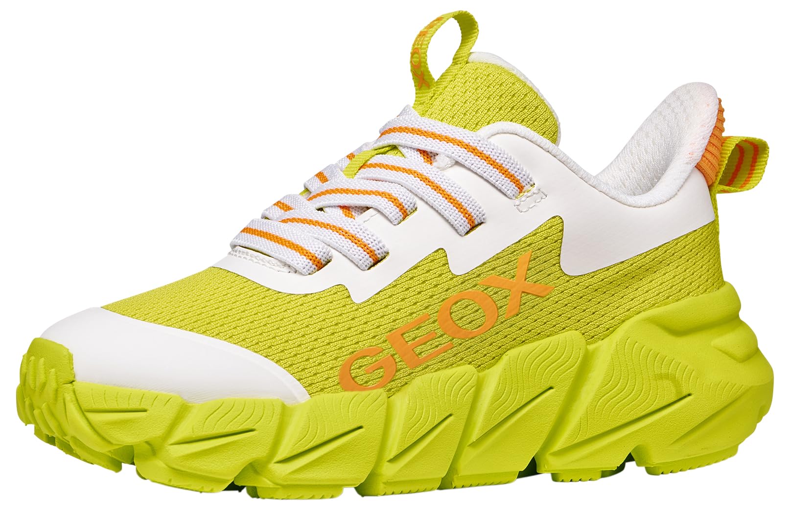 Geox J FLEXYPER Fast Boy Sneaker, Lime/Bianco, 33 EU