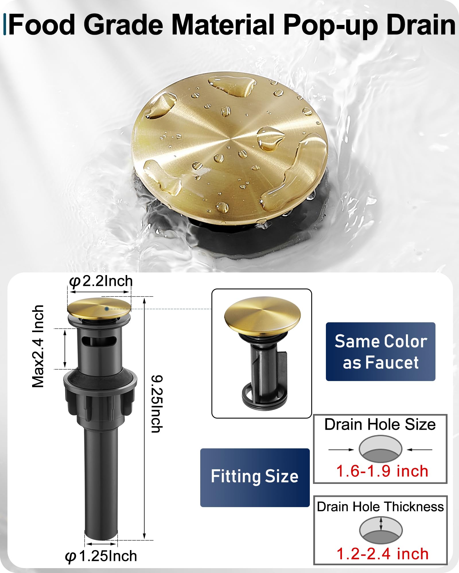 Waterfall Bathroom Sink Faucet Brass Gold Bathroom Faucet 1 Hole Single Handle Bathroom Faucets for Sinks 4 Inch — view 5