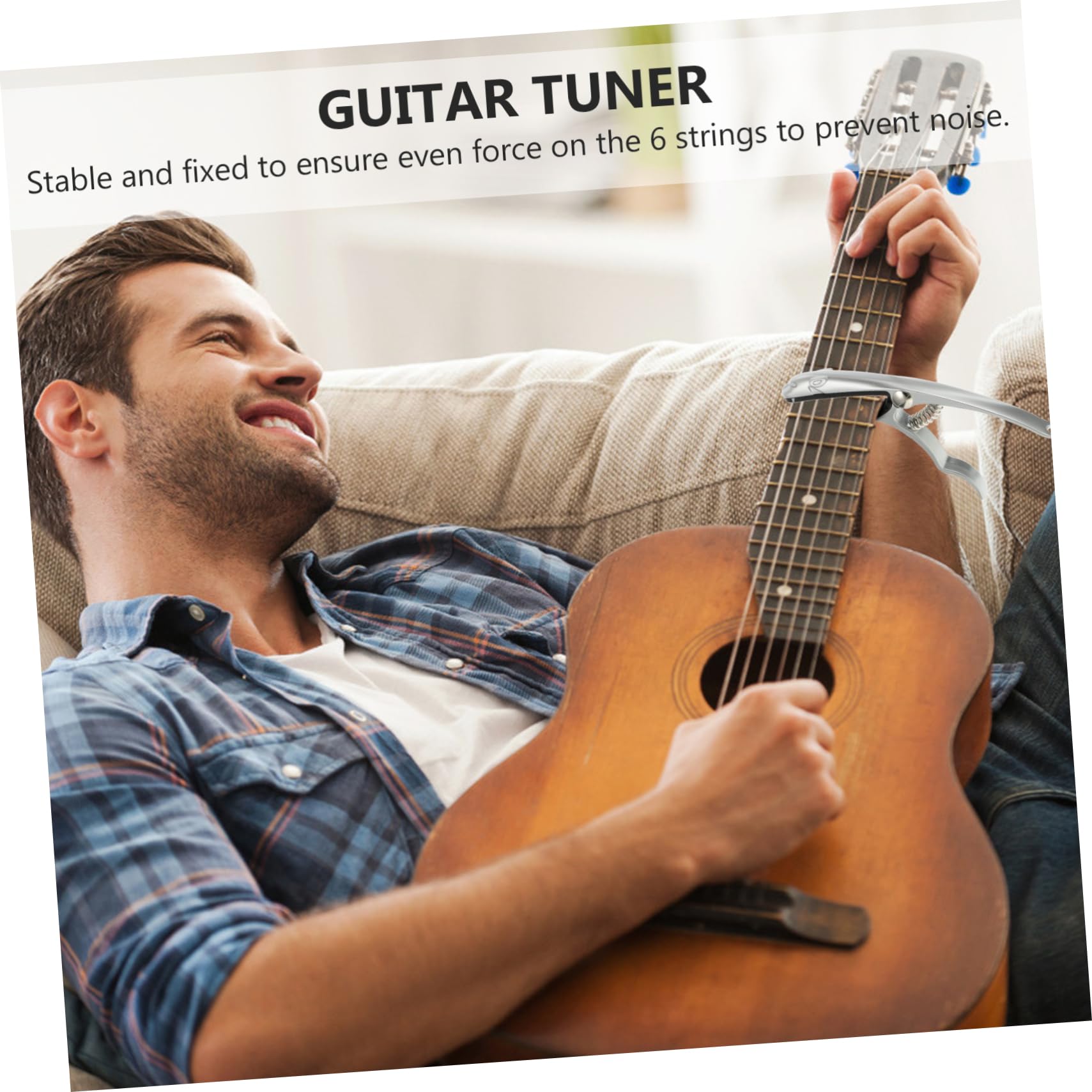 BESPORTBLE 1Pc Durable Guitar Capo for Acoustic and Electric Guitars Tune Adapter Easy One Handed Operation Suitable for Beginners and Professionals Stable Sound