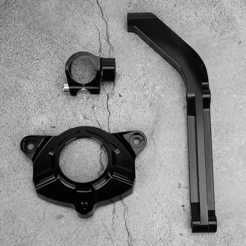 Wspornik montażowy stabilizatora amortyzatora układu kierowniczego motocykla Precyzyjny aluminiowy kęs obrabiany CNC Twardy anodyzowany czarny Zmniejsza drgania głowy Zwiększa