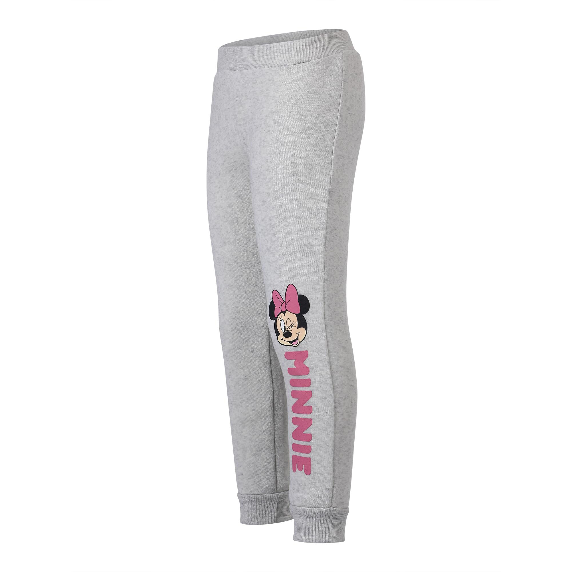 Disney Minnie Mouse and Friends Felpa con cappuccio, maglietta e pantaloni per bambine e grandi, rosa e grigio chiaro