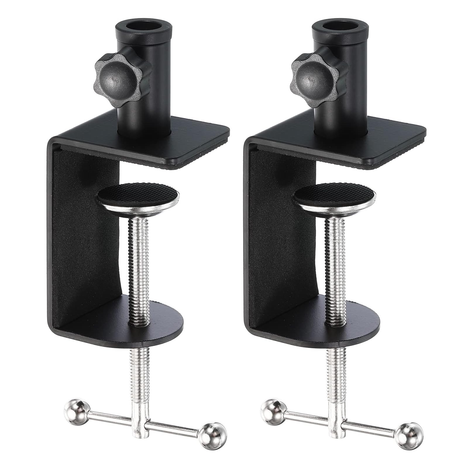 2 piezas C clip de fijación, gabinete abrazaderas de aleación de aluminio, rotación asistida por doble bola, con base de esponja, mini abrazadera de invernadero, adecuado para banco de trabajo