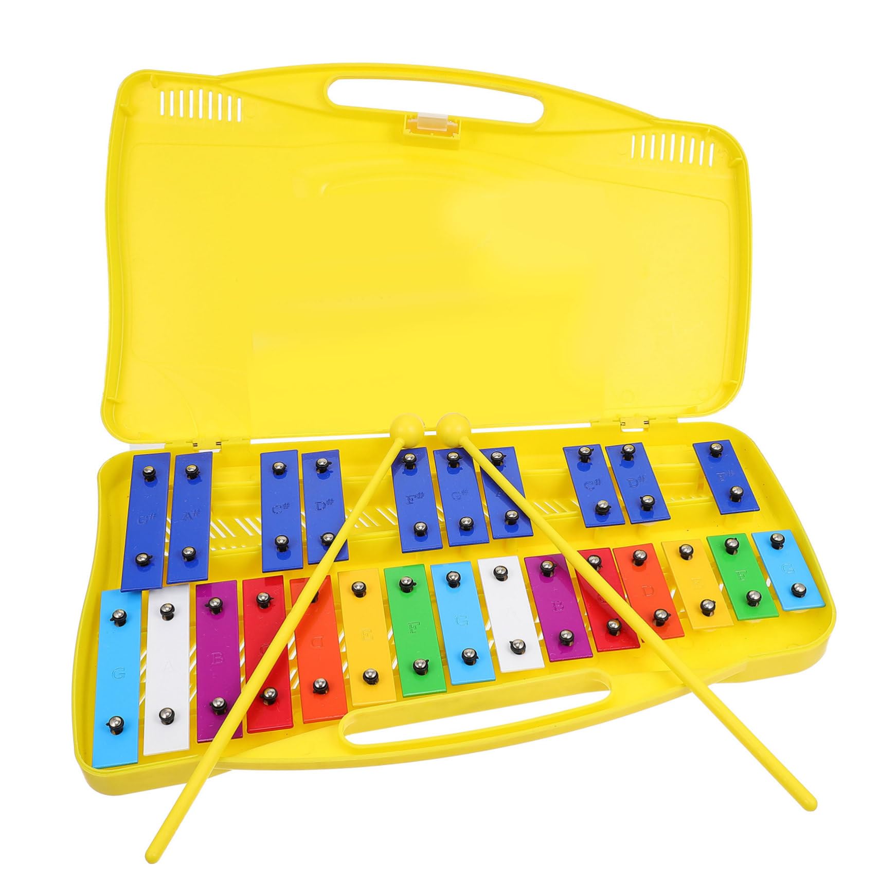 Metalófono de Percusión de 25 Notas, Placa de Hierro, 1 Juego | Azul, Plástico, para Niño y Ñiño, Fomenta Interés Musical, Seguro para Piel