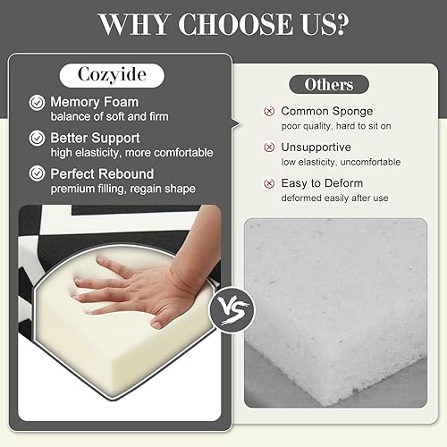 Miniatura 4 de Cozyide Cojines para sillas de exterior, cojines de asiento de patio impermeables con correas ajustables, cojines cuadrados para sillas de patio