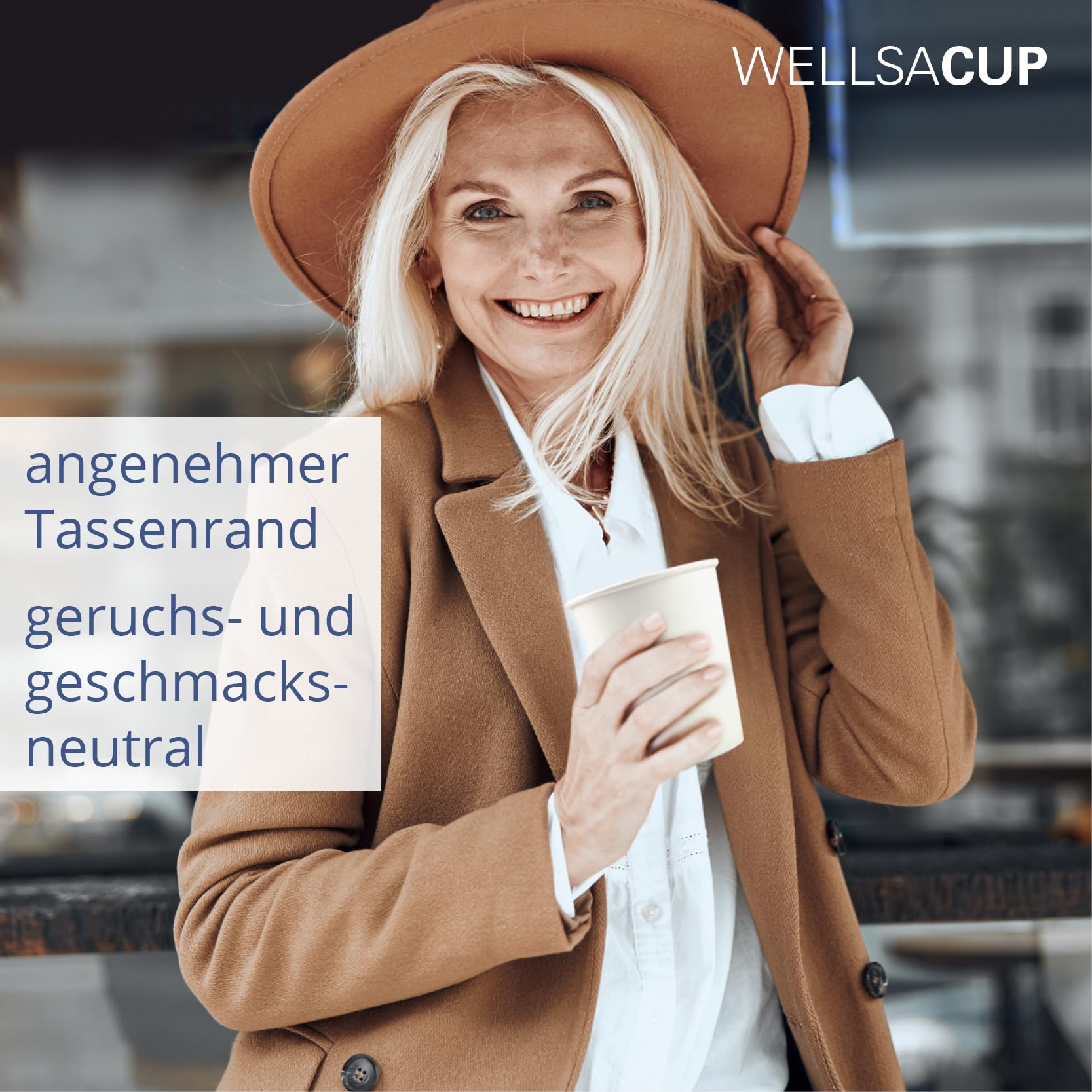 Wellsamed WELLSACUP 1000 Pappbecher 180 ml Weiß, geeignet für Heißgetränke, Coffee to Go, Business, Veranstaltungen, Party