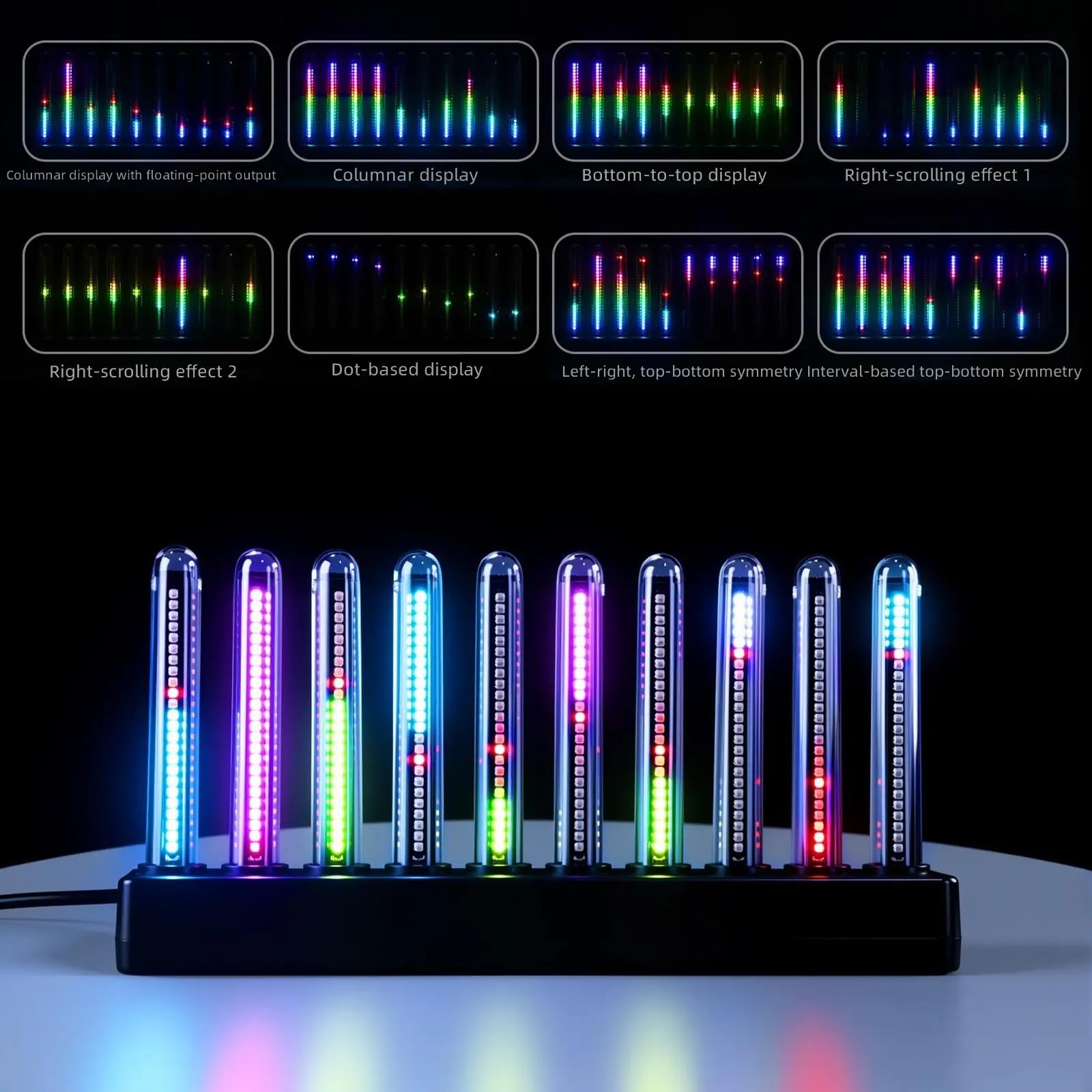 USB C Power RGB Spettro Luce con 8 modalità dinamiche e luminosità regolabile per desktop e decorazione della stanza Musica Ritmo Luce