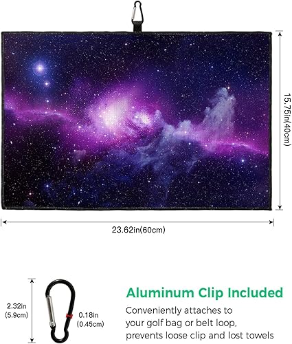 Miniatura 3 de Galaxy Space - Toallas de golf absorbentes para bolsas de golf, toalla de golf de microfibra de secado rápido, toalla deportiva de 24 x 16 pulgadas,