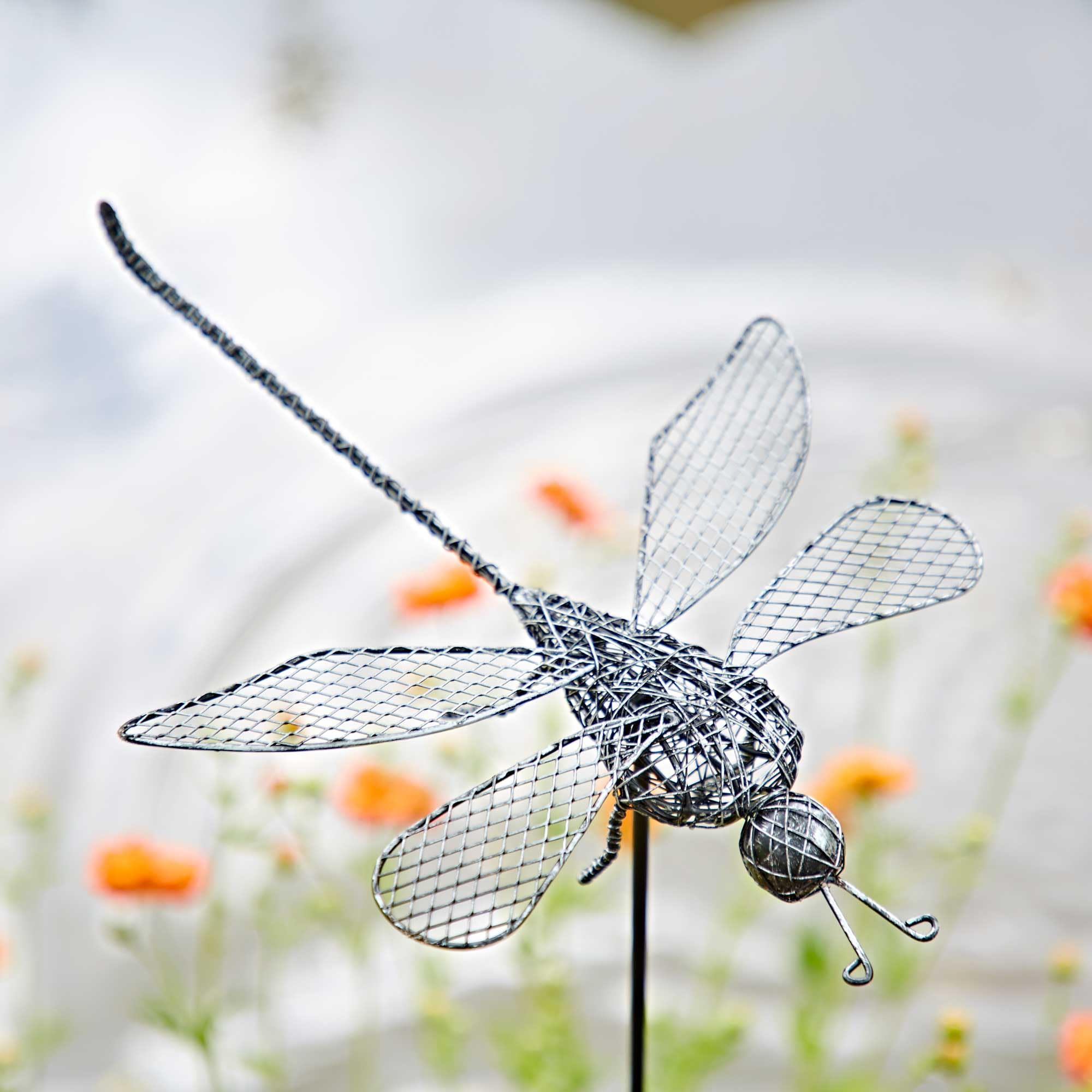Paper High Anax Metal Dragonfly Garden Stake Decoration - Outdoor Decoration - Metal Sculpture - Garden Accessory - For The Garden - Flowerbed Décor