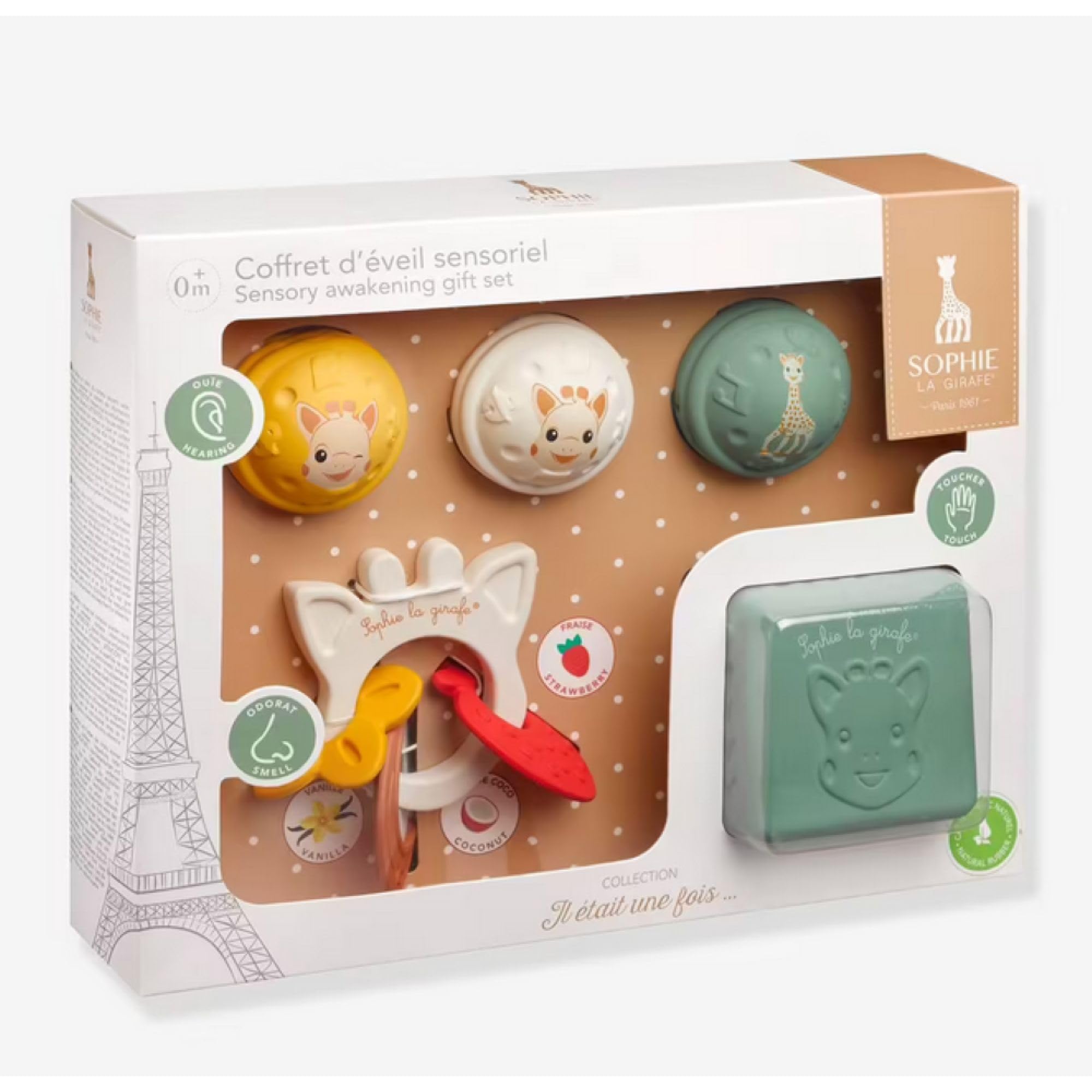 SOPHIE LA GIRAFE - 5 Senses Experience Set - Educational Toy - Complete Set - Develops Baby's Sense - Hearing, Touching, Smelling, Seeing and Taste